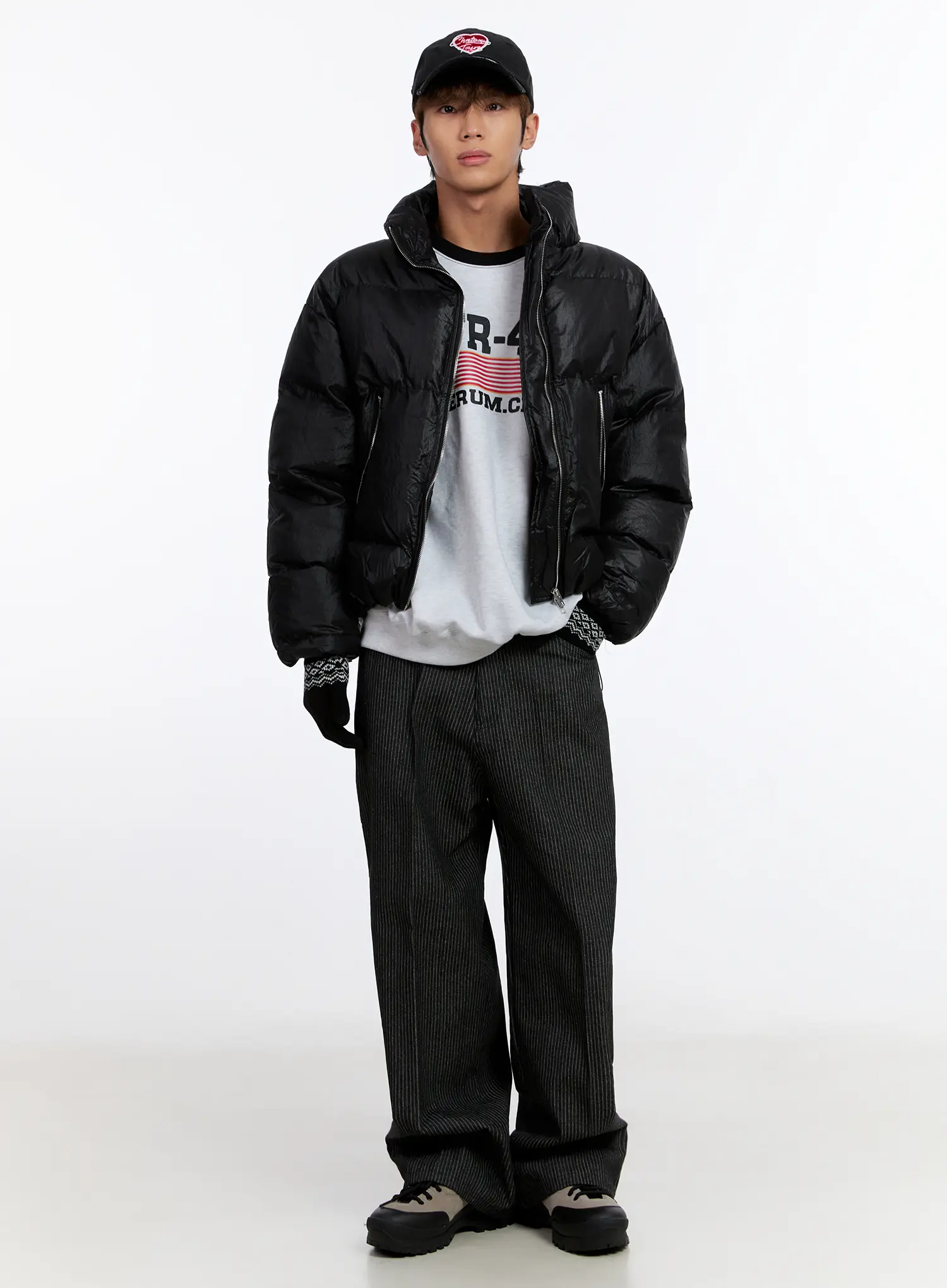 Men's Puffer Jacket (Black) IN524 - Image 8
