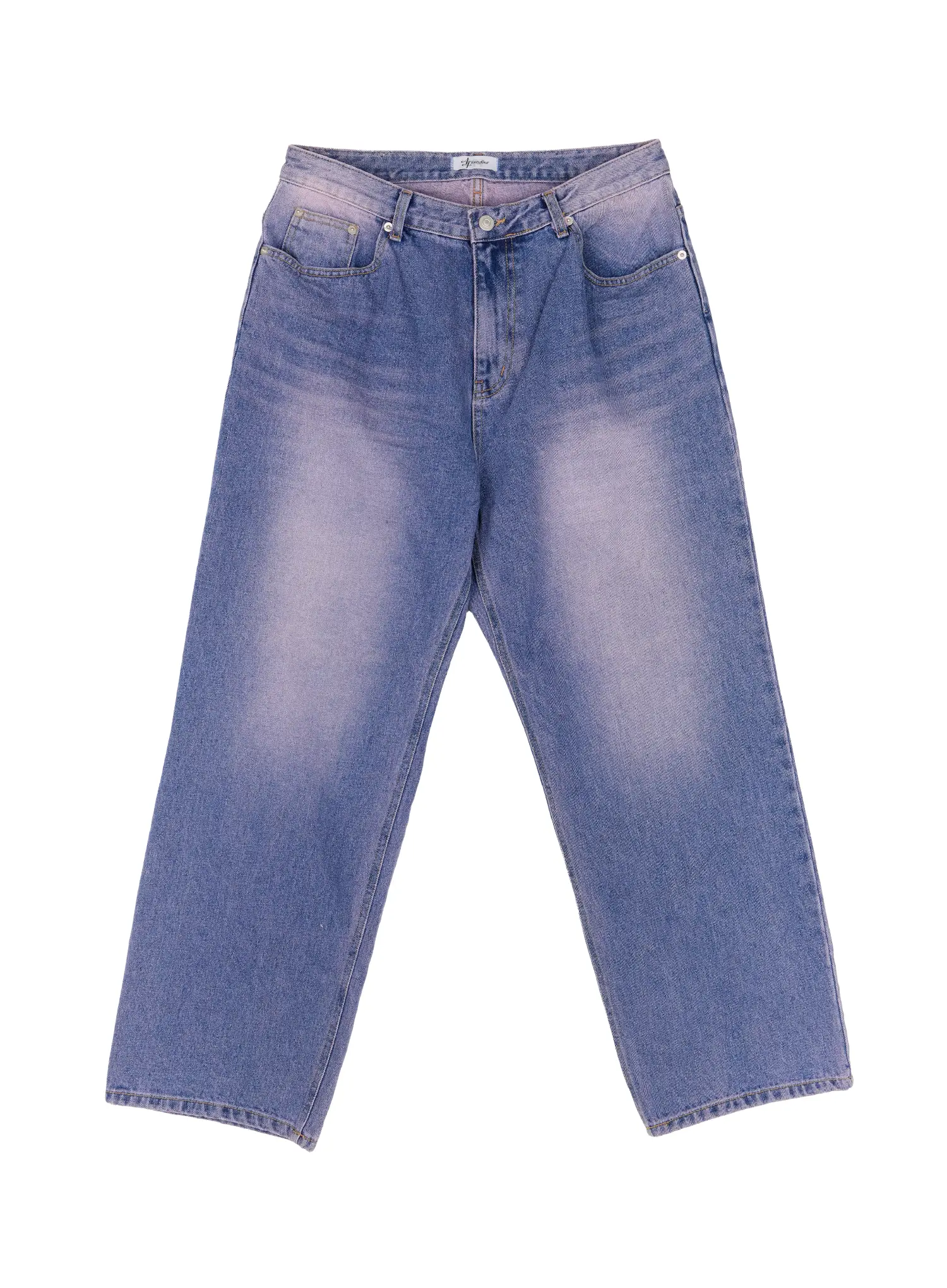 Men's Purple Washed Wide Jeans ID523 - Image 12