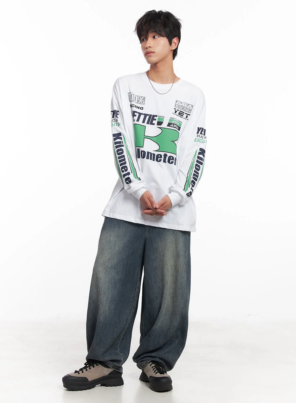 Men's Racer Graphic Long-Sleeve Top IY508 - Image 10