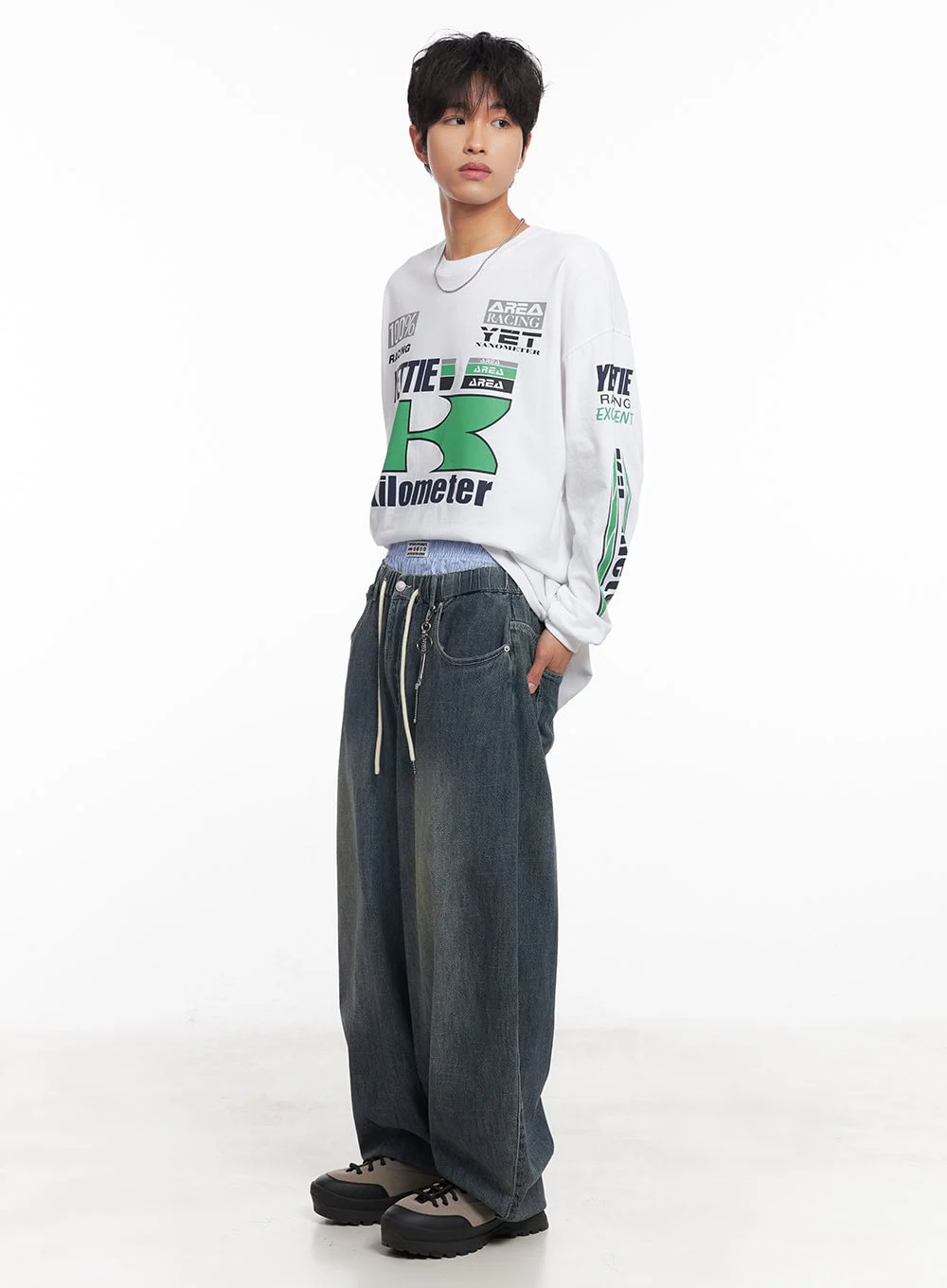 Men's Racer Graphic Long-Sleeve Top IY508 - Image 11