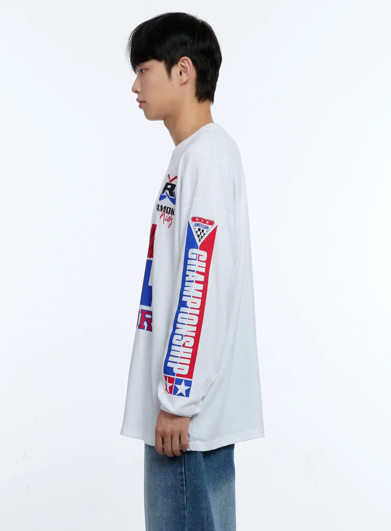 Men's Racing Graphic Long Sleeve T-Shirt IG515 - Image 5