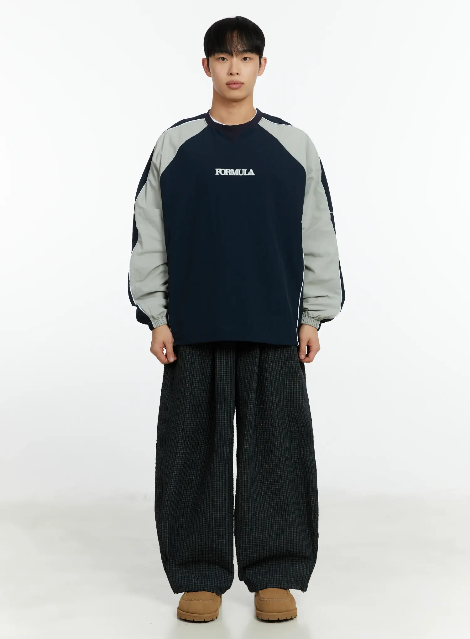 Men's Racing Nylon Colorblock Drawstring Sweatshirt IF511 - Image 3