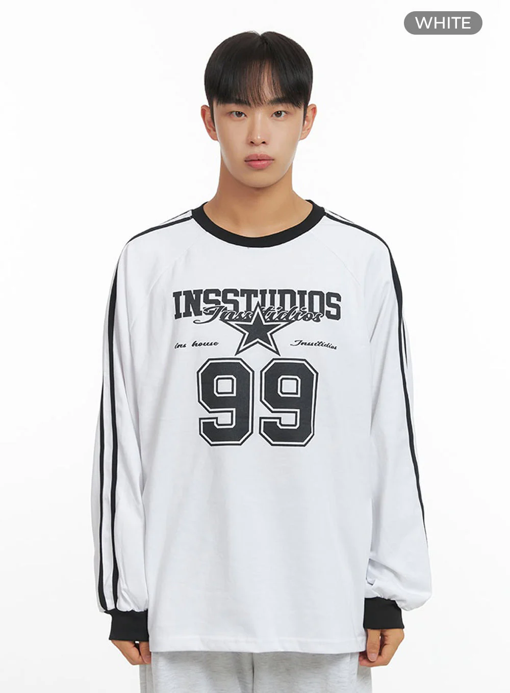 Men's Raglan Graphic Oversize T-Shirt IO420 - Image 11