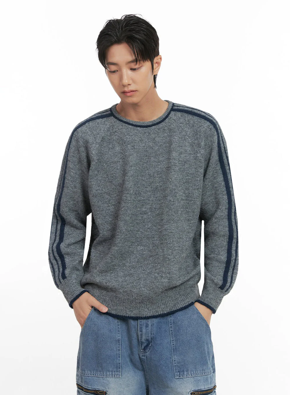 Men's Raglan Knit Long Sleeve ID406