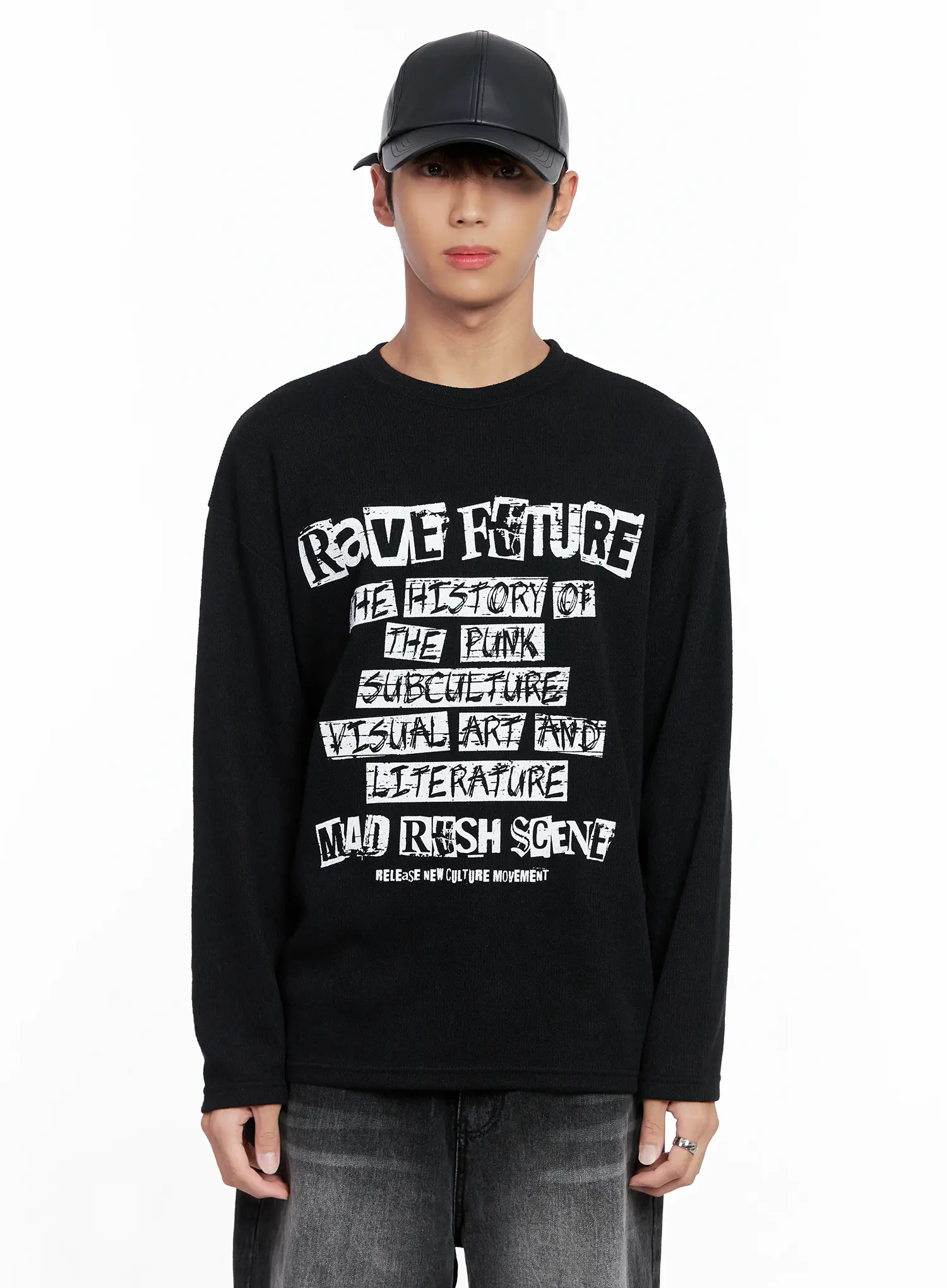 Men's Rave Future Graphic Knit Sweater IO502 - Image 10