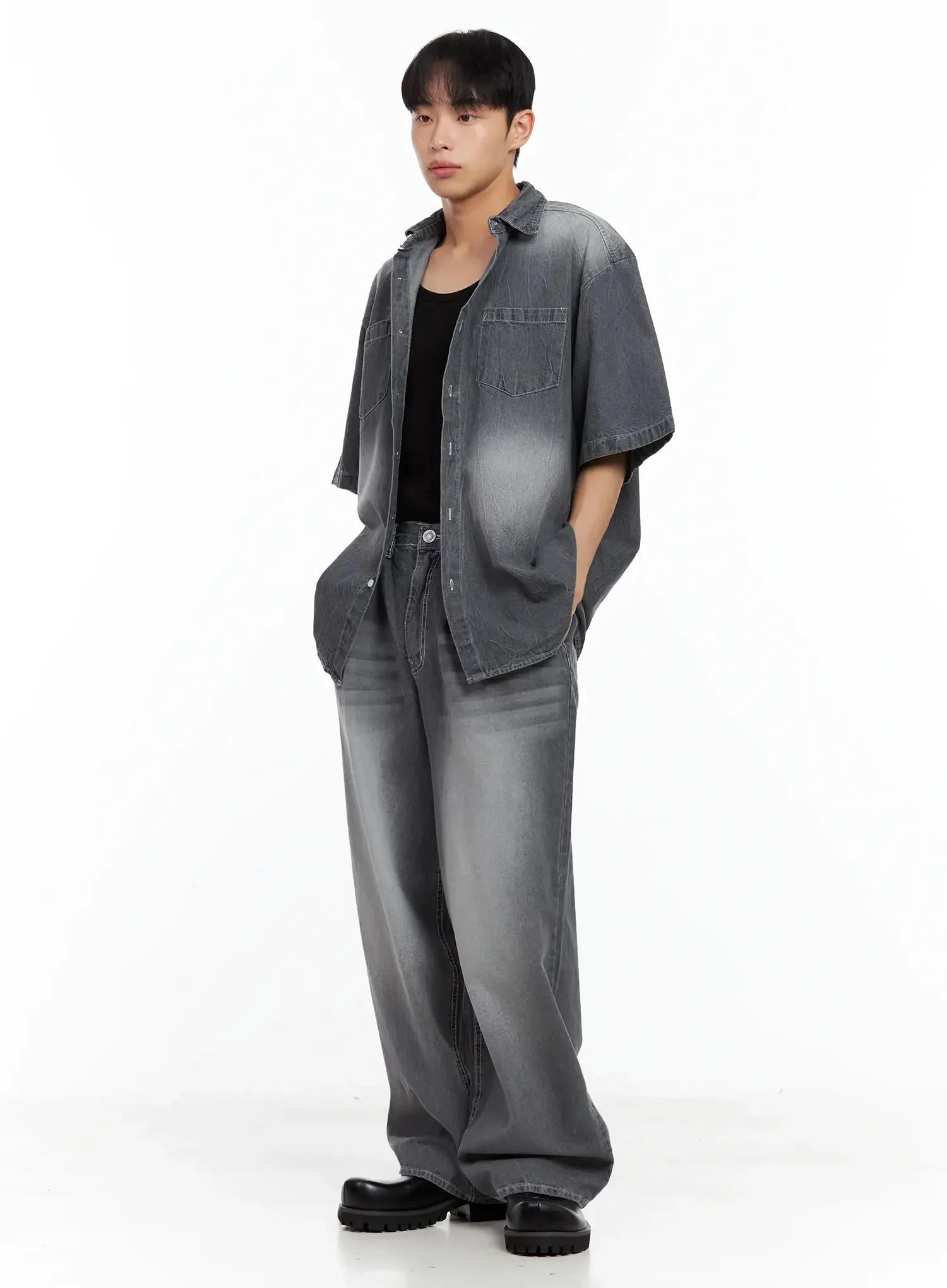 Men's Relaxed-Fit Vintage Denim Jeans IL516 - Image 15