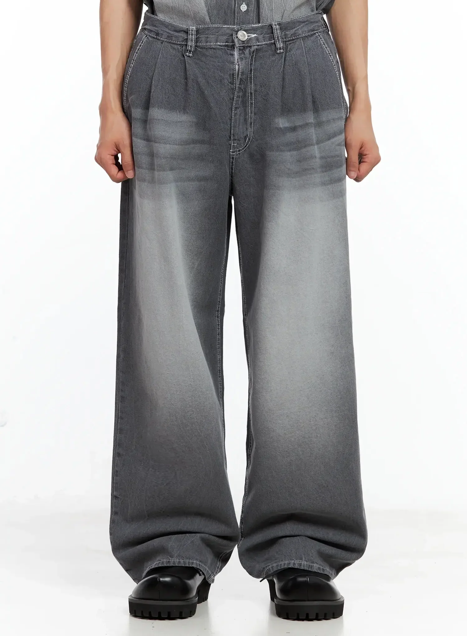 Men's Relaxed-Fit Vintage Denim Jeans IL516 - Image 2