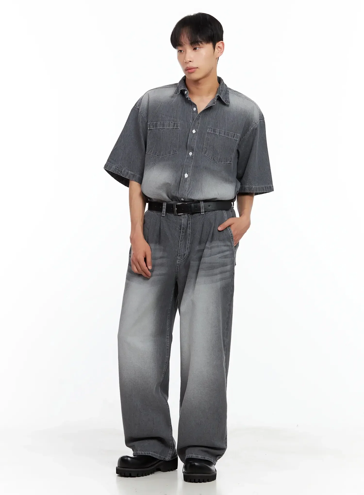 Men's Relaxed-Fit Vintage Denim Jeans IL516 - Image 3