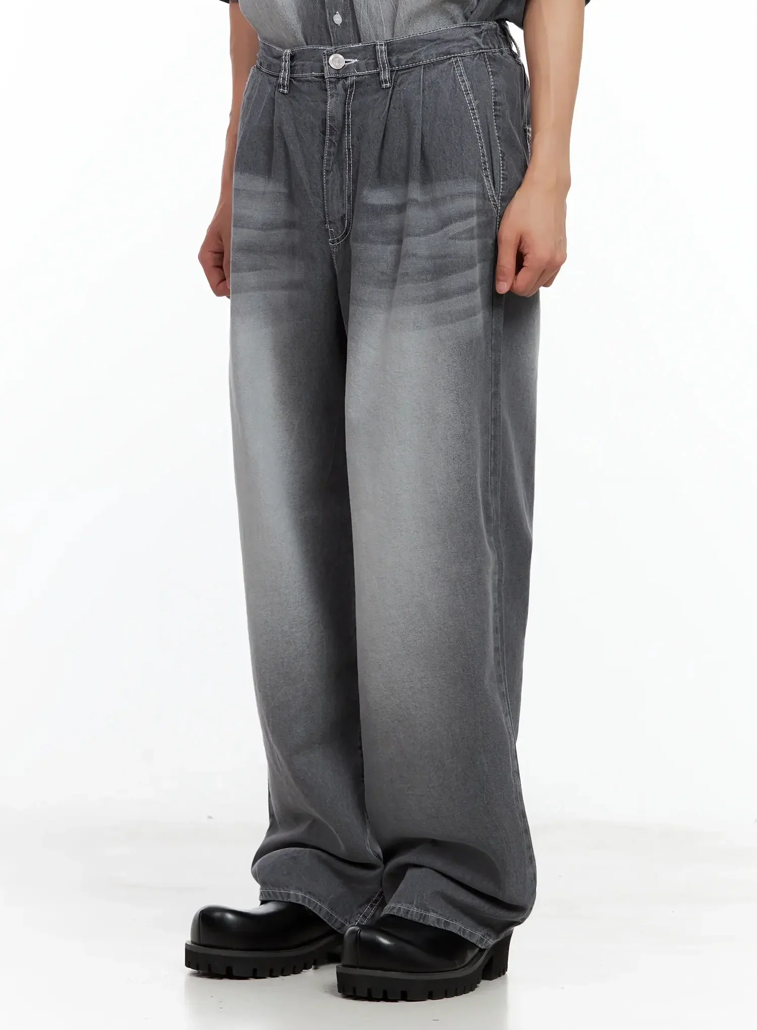 Men's Relaxed-Fit Vintage Denim Jeans IL516 - Image 9