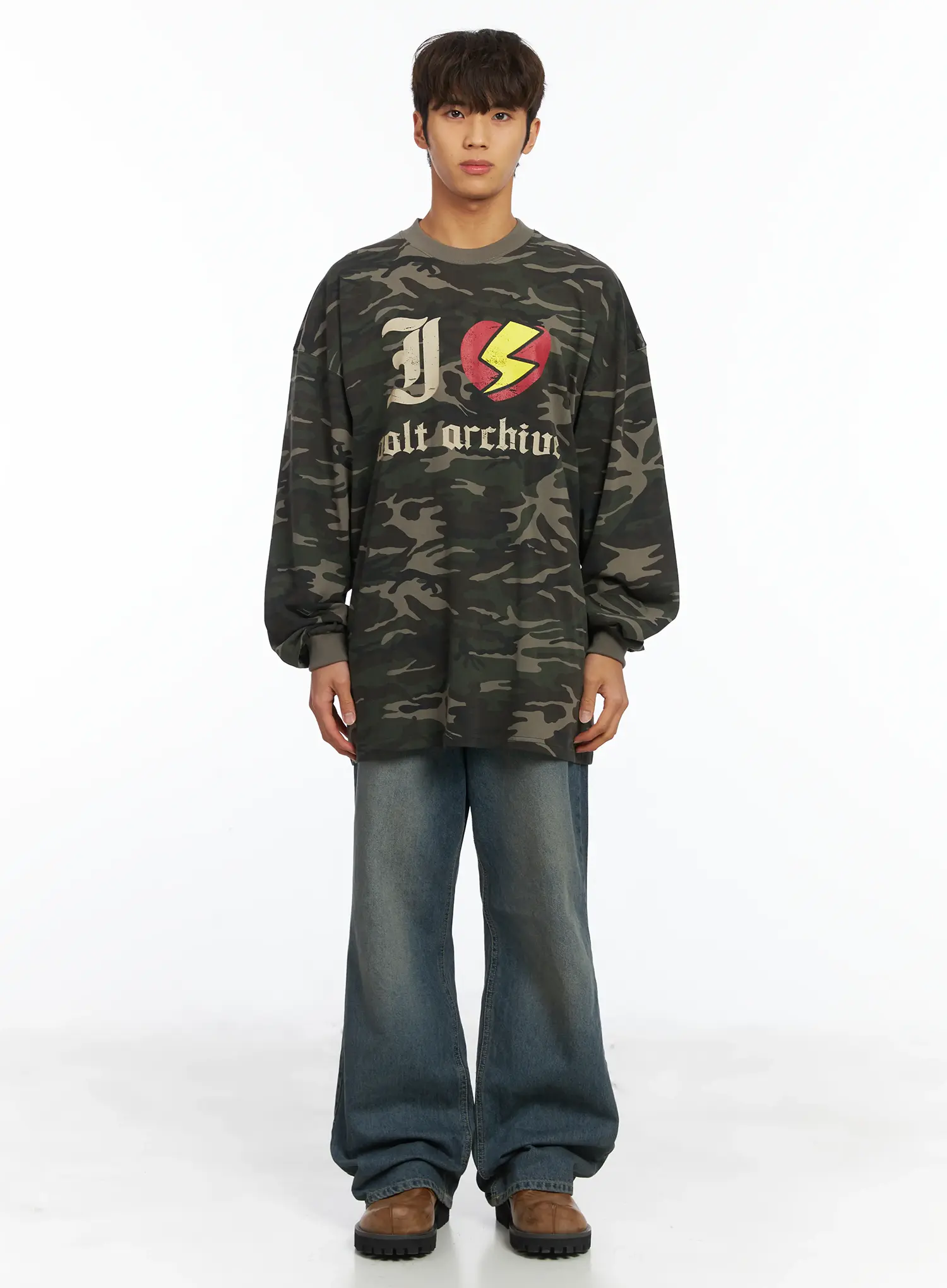 Men's Relaxed Semi-Flared Jeans IJ514 - Image 3