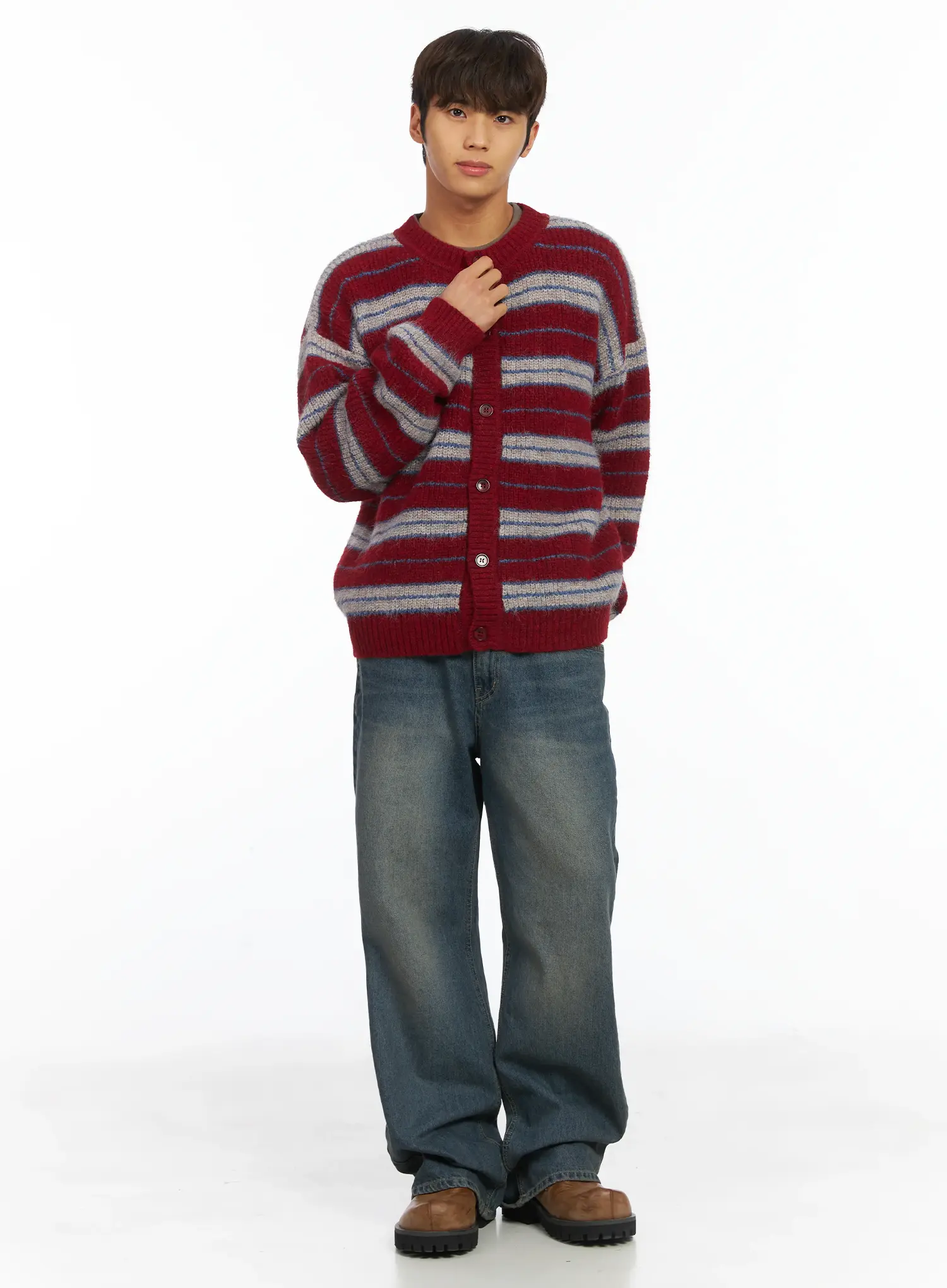 Men's Relaxed Semi-Flared Jeans IJ514 - Image 9