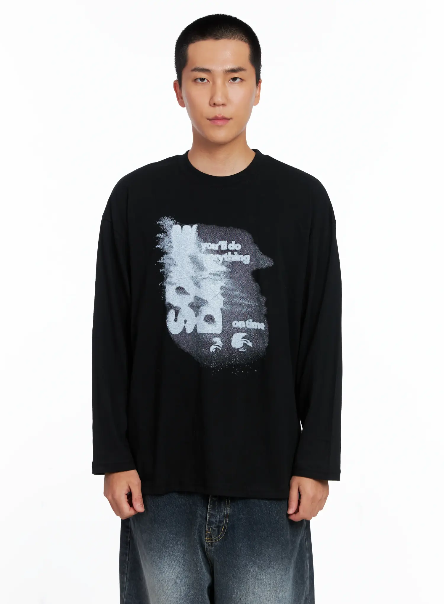 Men's Retro Print Oversized Long Sleeve Shirt IS509 - Image 11
