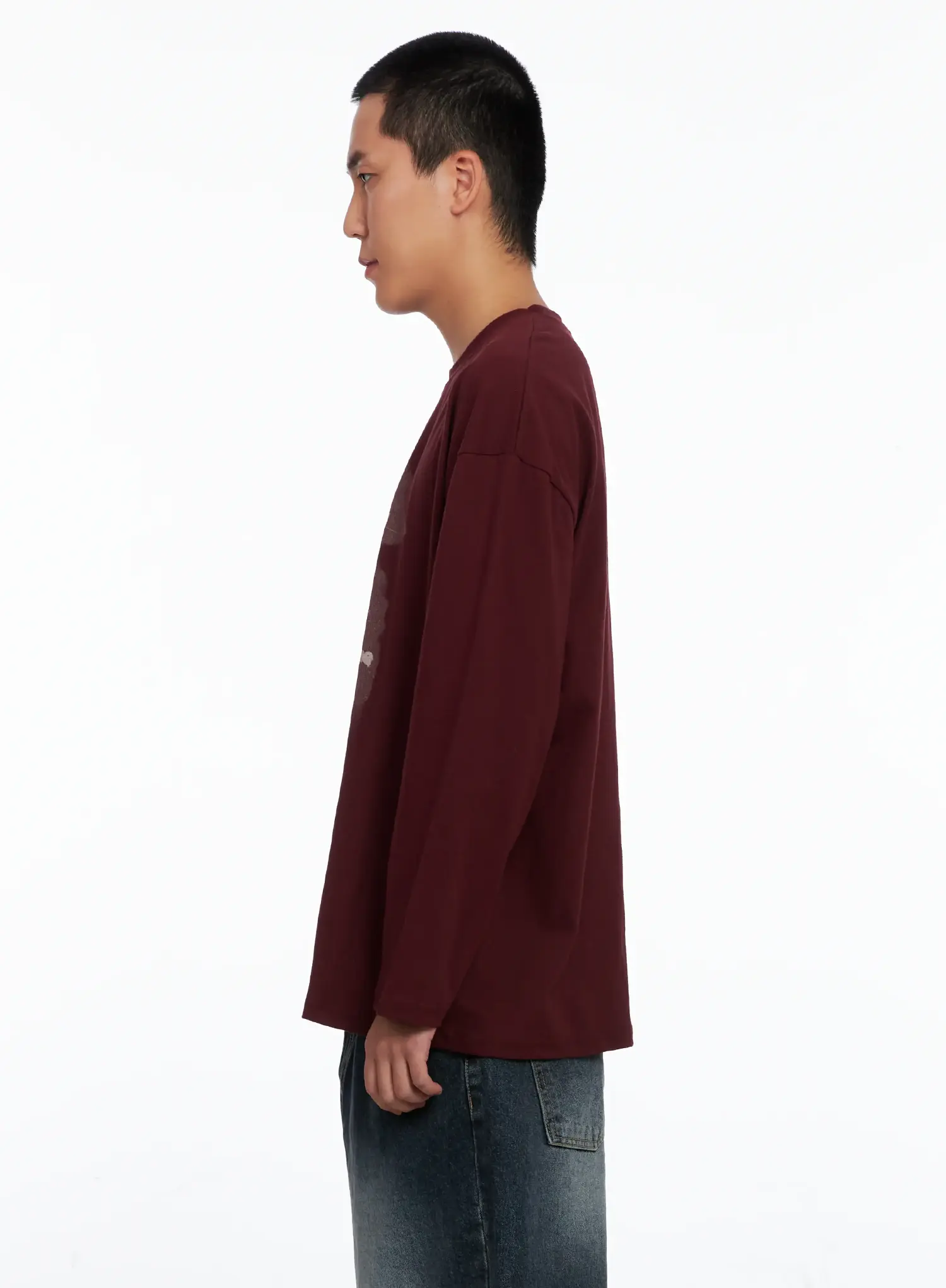 Men's Retro Print Oversized Long Sleeve Shirt IS509 - Image 5