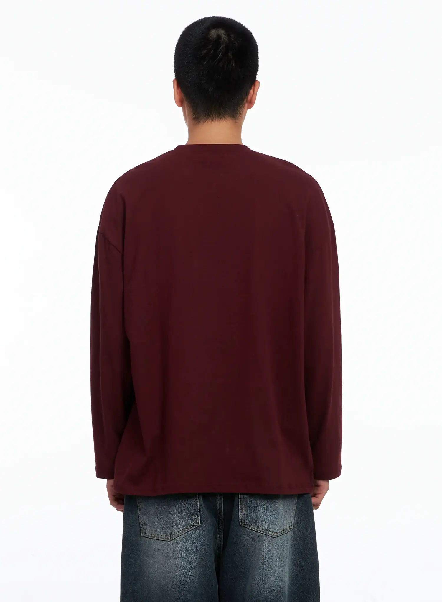 Men's Retro Print Oversized Long Sleeve Shirt IS509 - Image 6