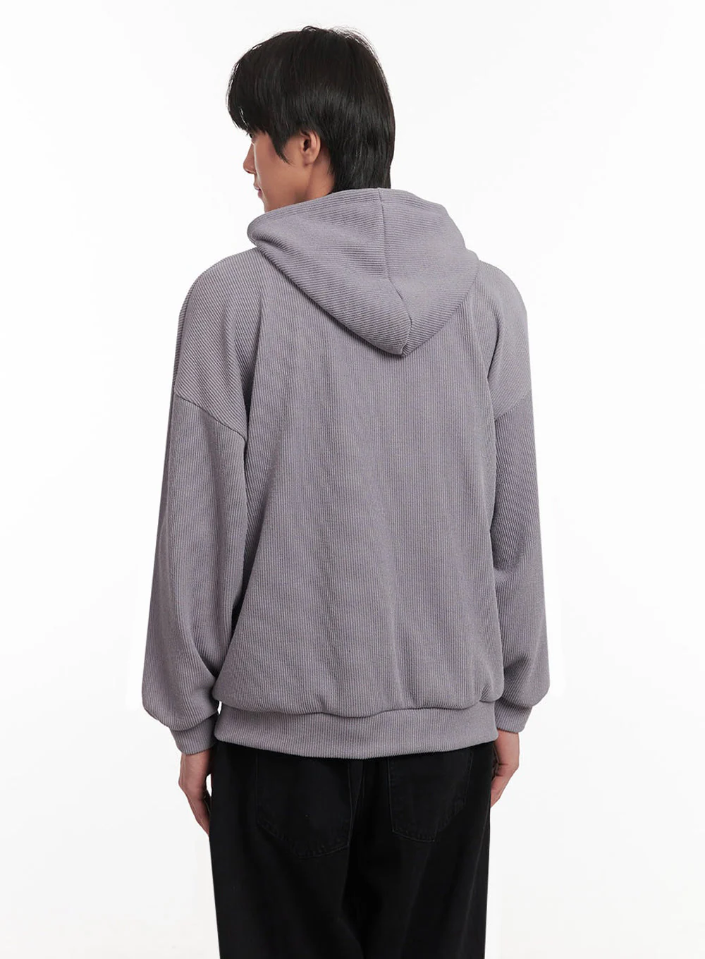 Men's Ribbed Buttoned Hoodie IA511 - Image 6