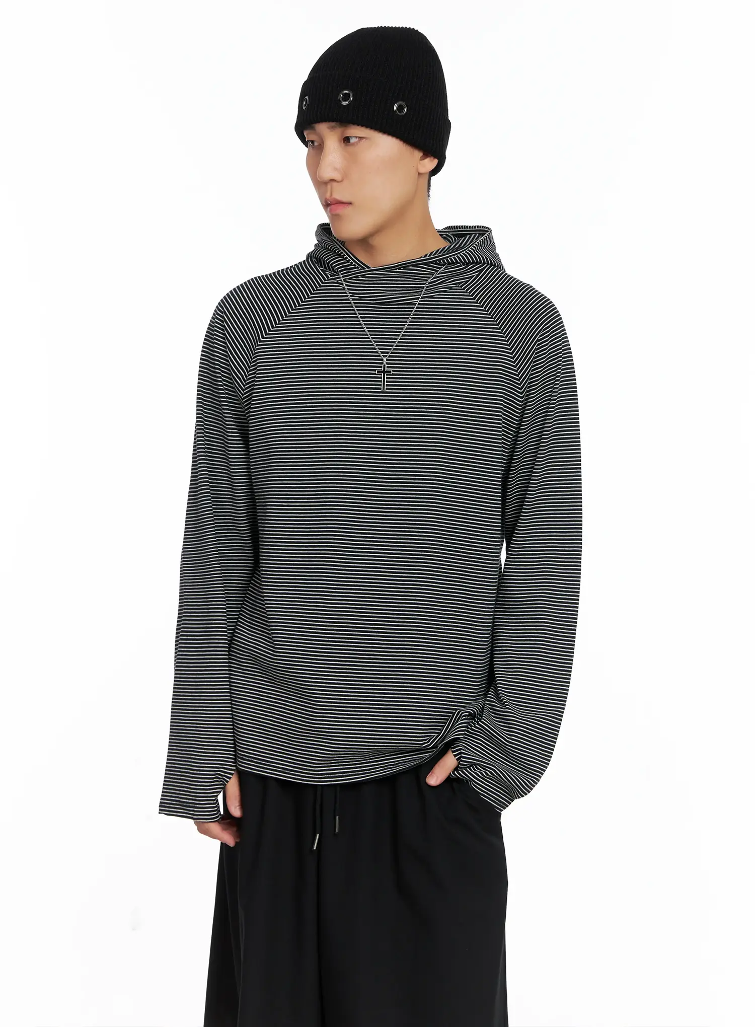 Men's Ribbed Eyelet Beanie IS502 - Image 3