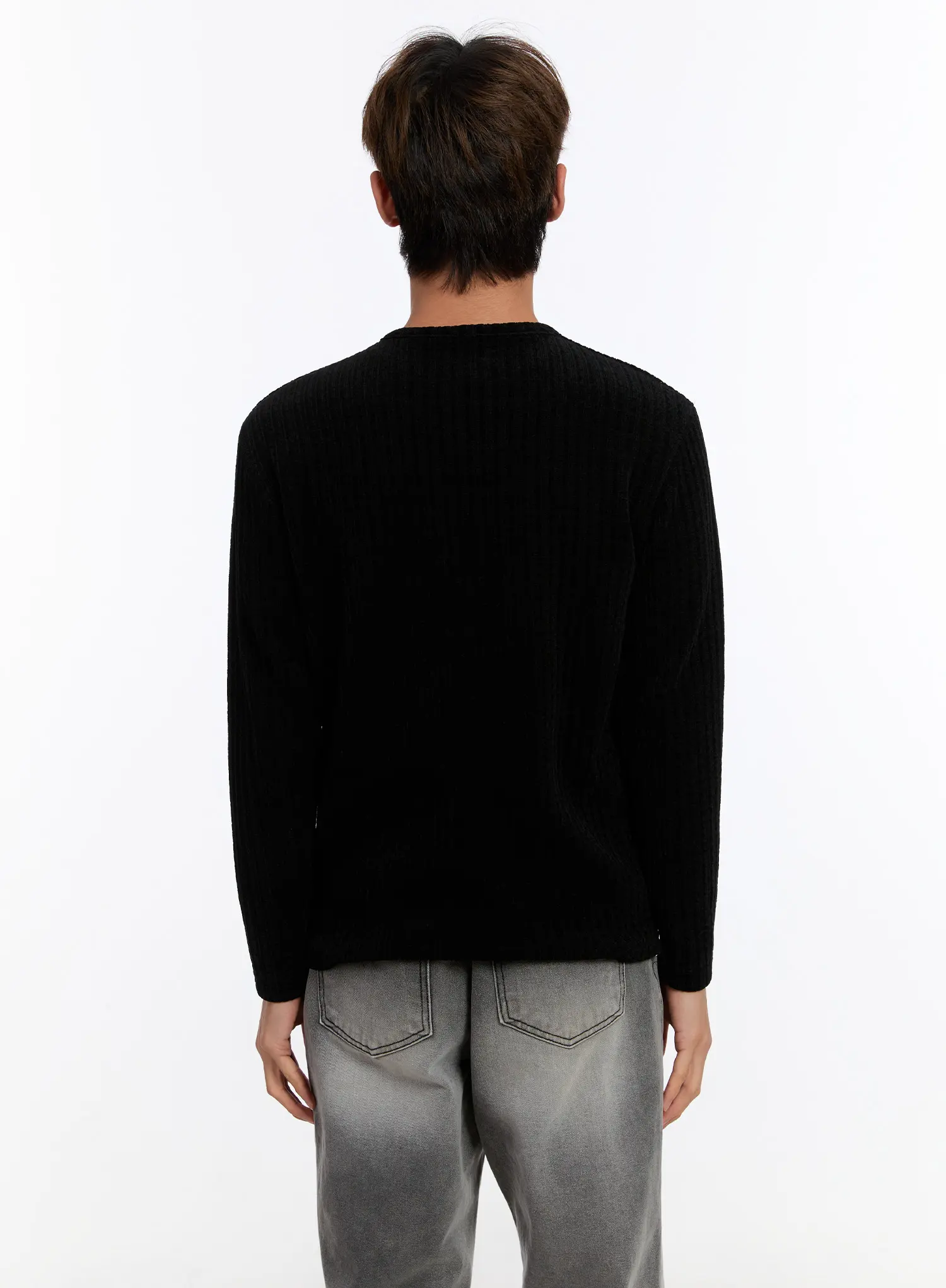 Men's Ribbed Henley Sweater IN528 - Image 5
