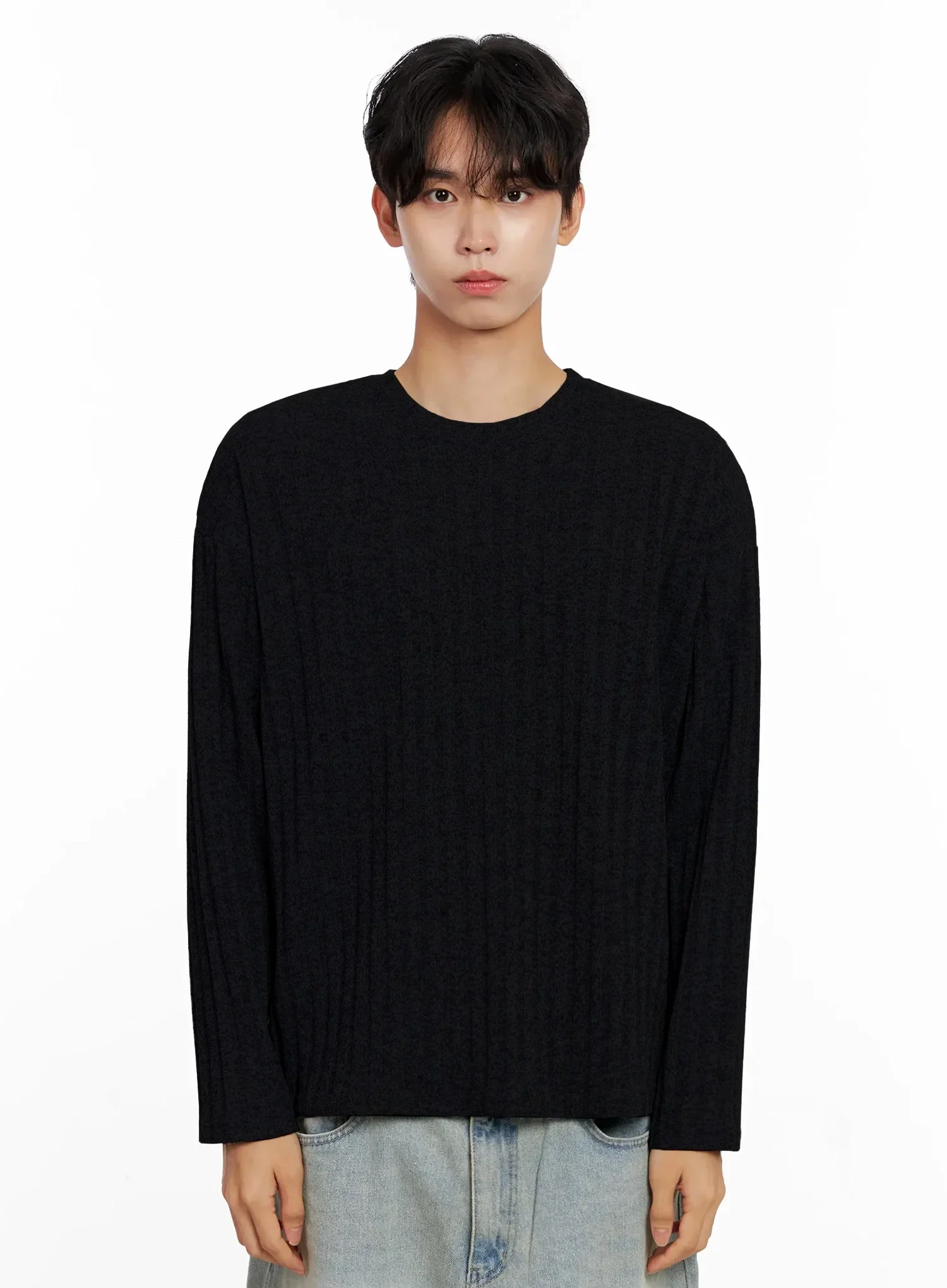 Men's Ribbed Knit Long Sleeve Shirt IO516 - Image 20