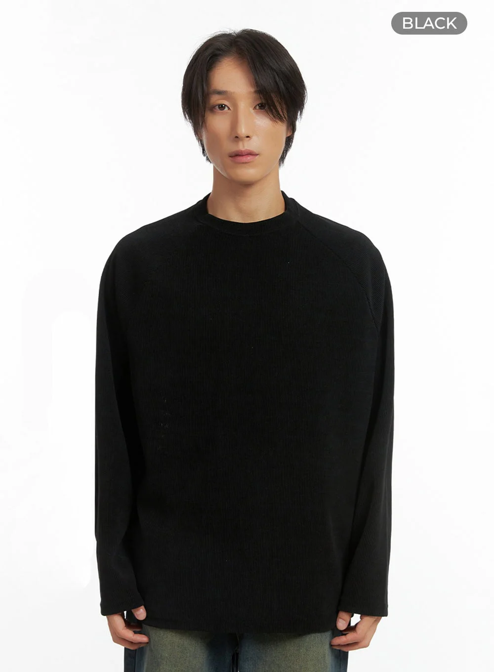 Men's Ribbed Raglan Long Sleeve Tee IO402 - Image 12