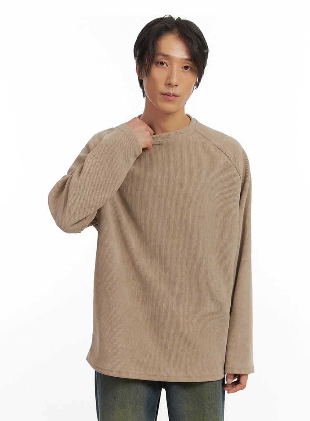 Men's Ribbed Raglan Long Sleeve Tee IO402 - Image 4