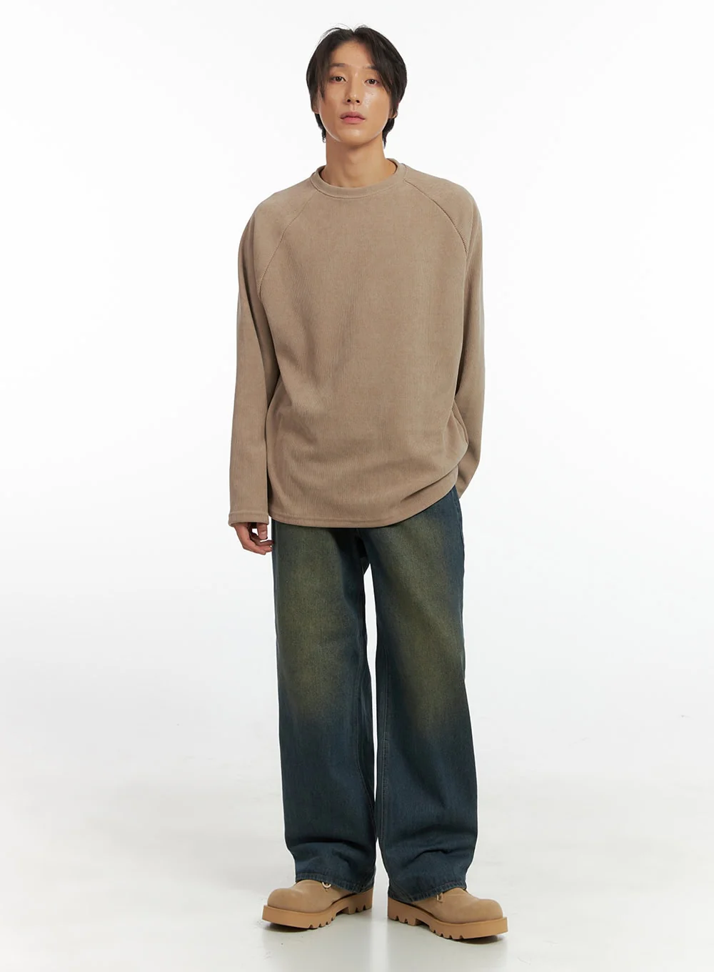Men's Ribbed Raglan Long Sleeve Tee IO402 - Image 6