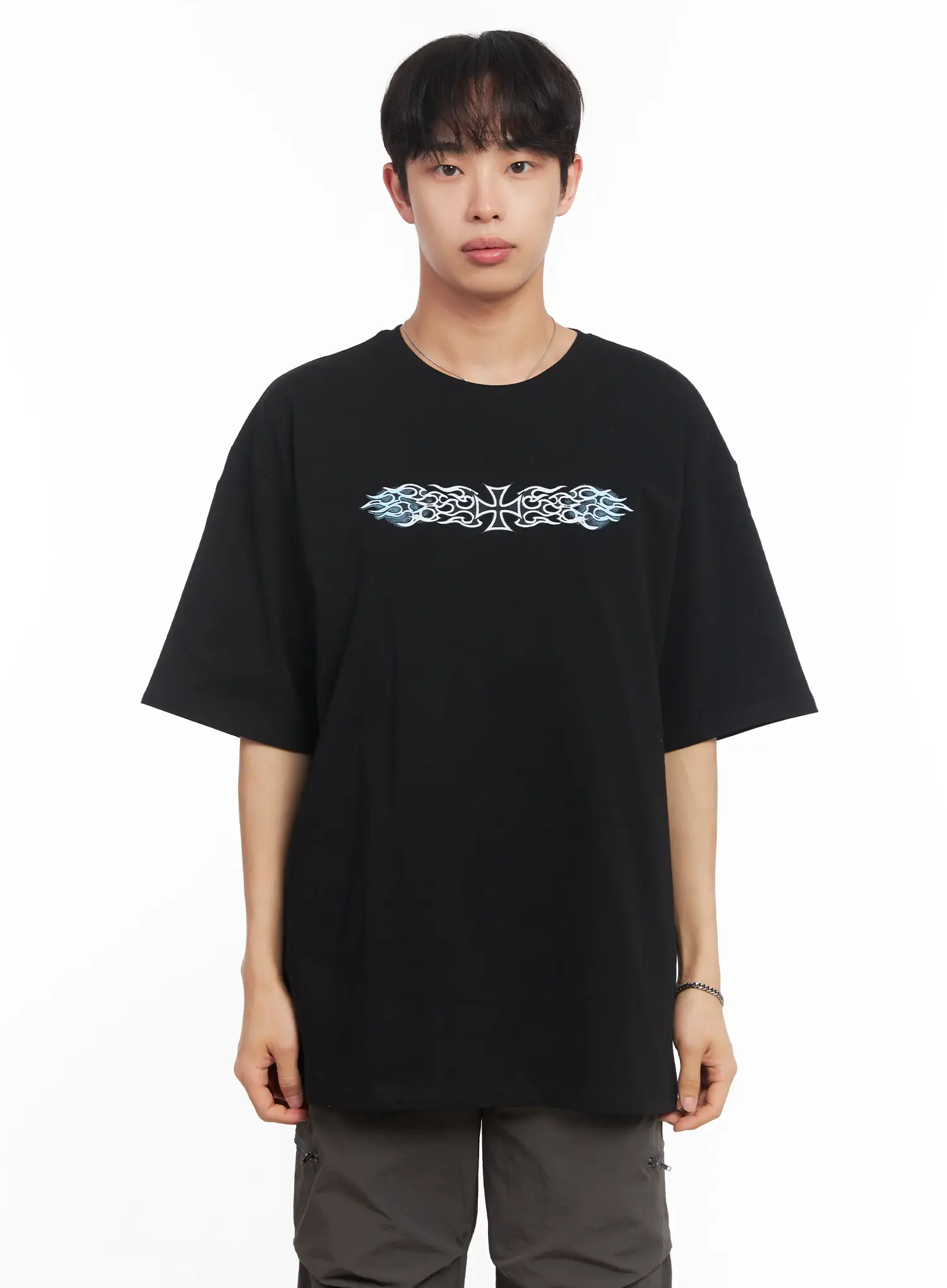 Men's Round Neck Graphic Tee IU518 - Image 11