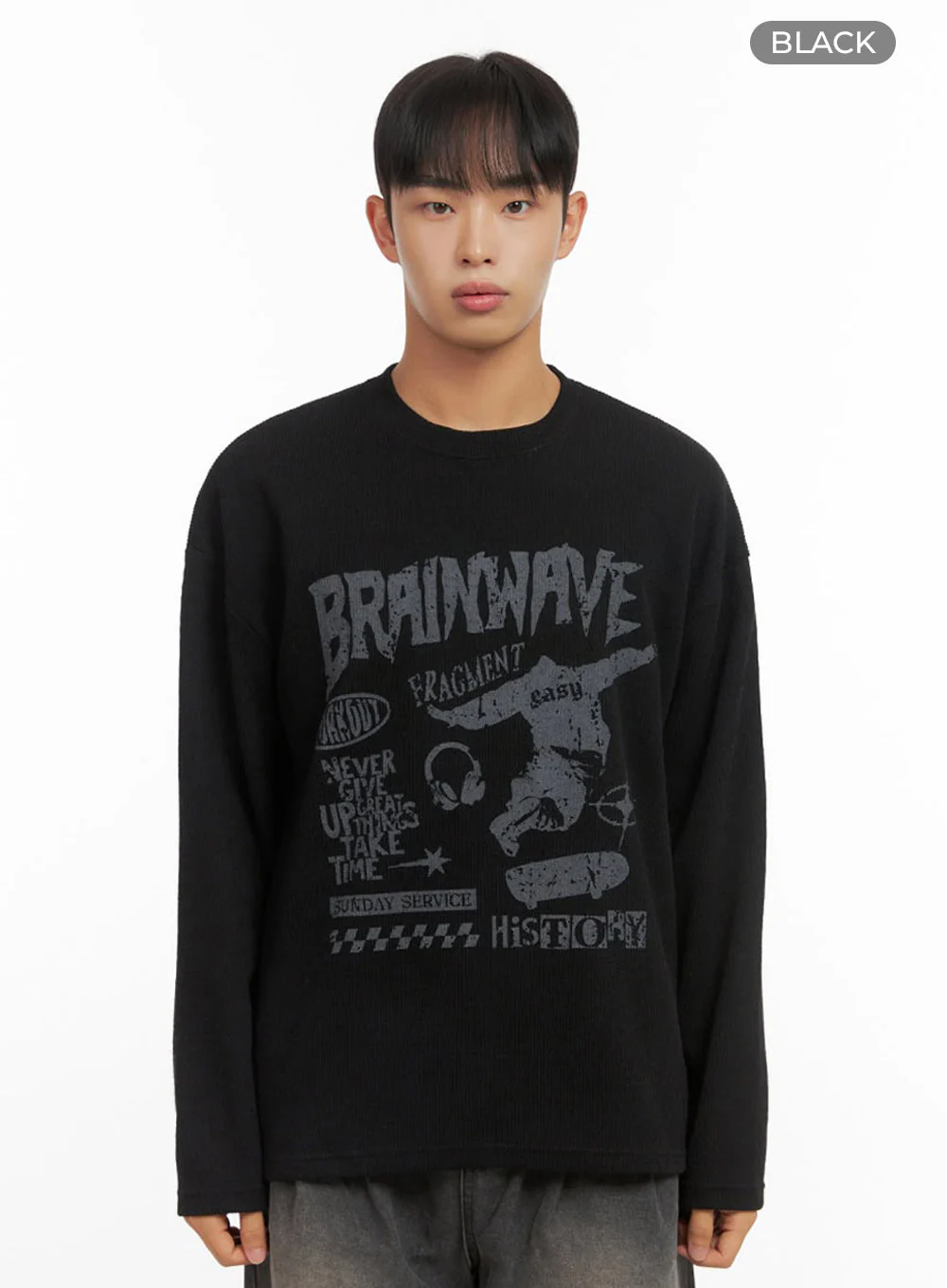 Men's Round Neck Graphic Top IO420 - Image 11