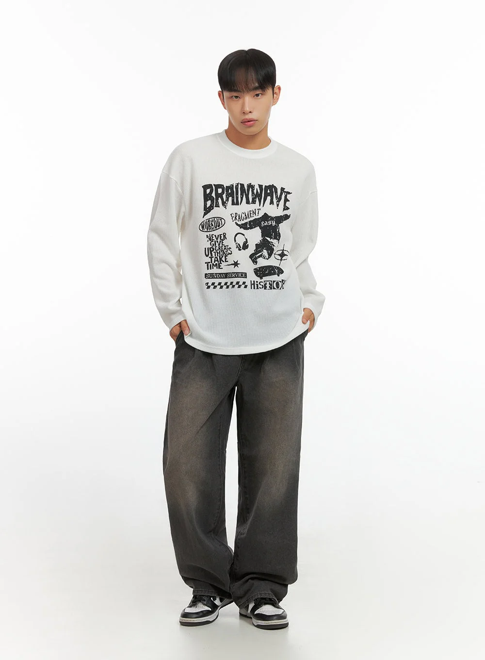 Men's Round Neck Graphic Top IO420 - Image 2