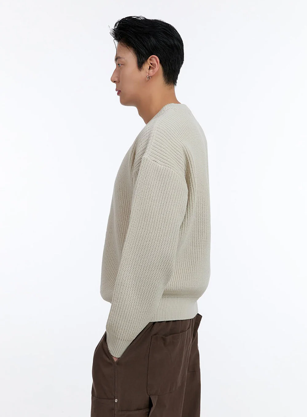 Men's Round Neck Knit Sweater IO428 - Image 4