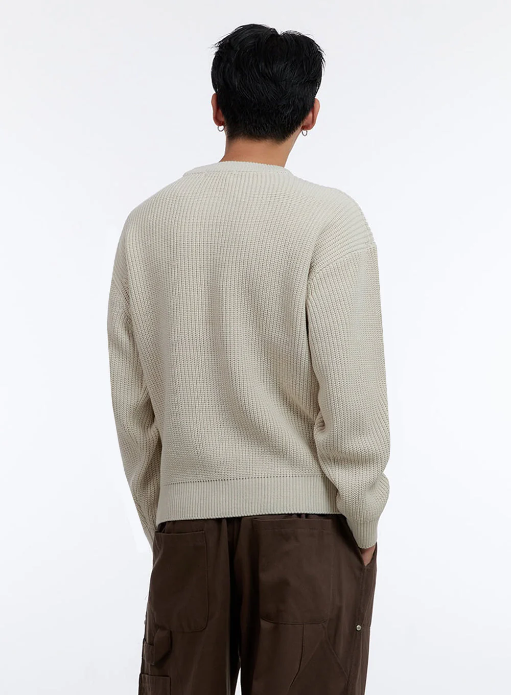 Men's Round Neck Knit Sweater IO428 - Image 5