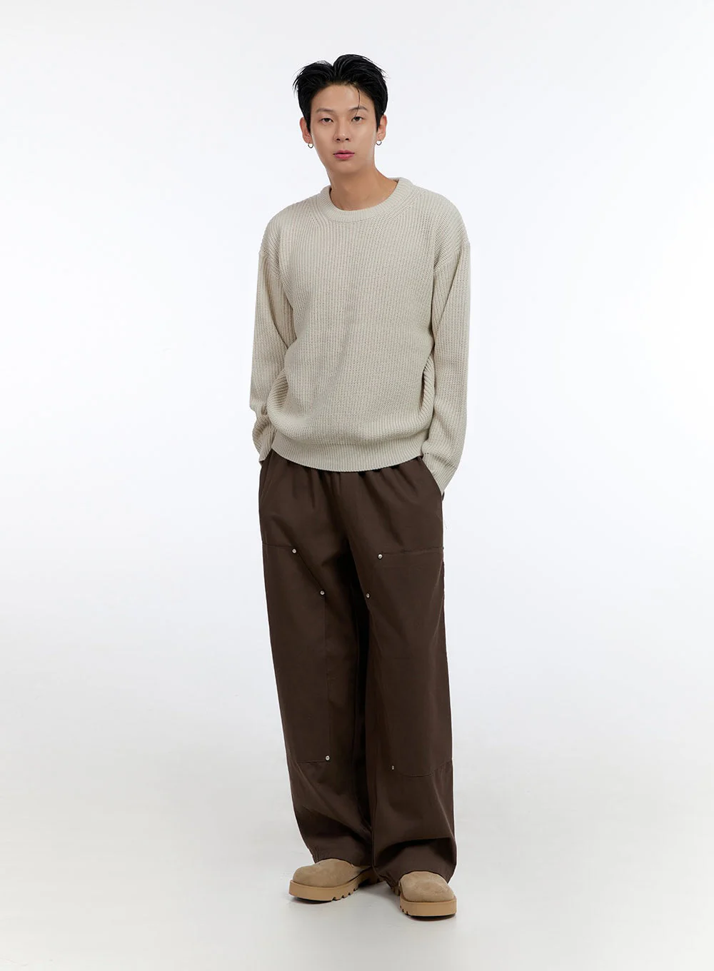 Men's Round Neck Knit Sweater IO428 - Image 6