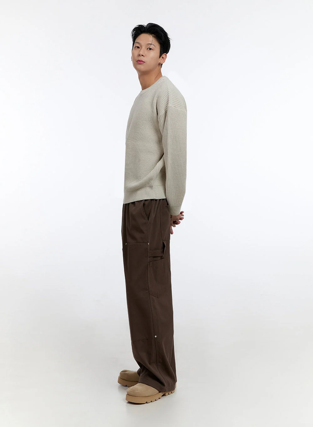 Men's Round Neck Knit Sweater IO428 - Image 7