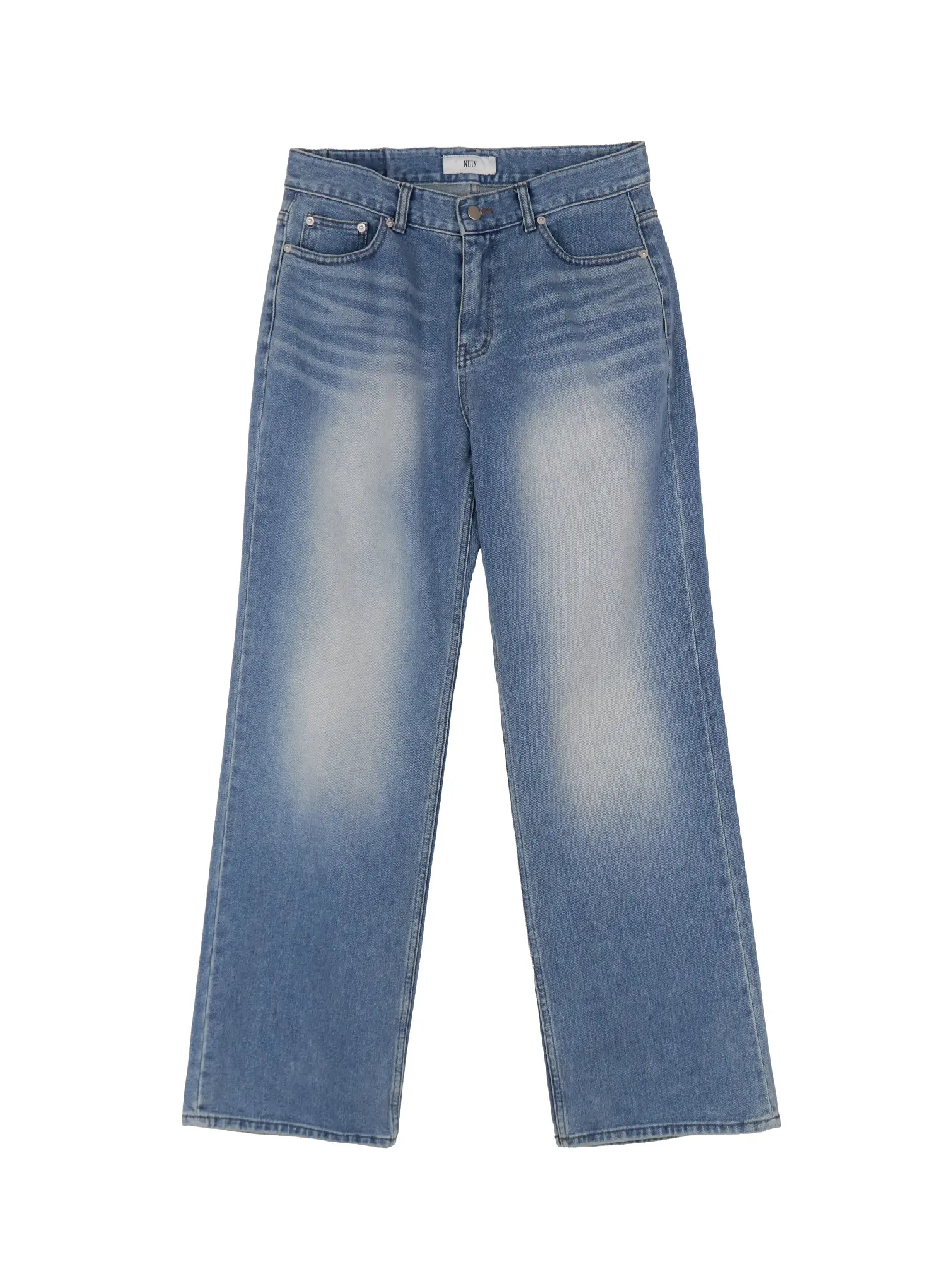 Men's Semi-Wide Denim Jeans (Light Blue) IO523 - Image 11