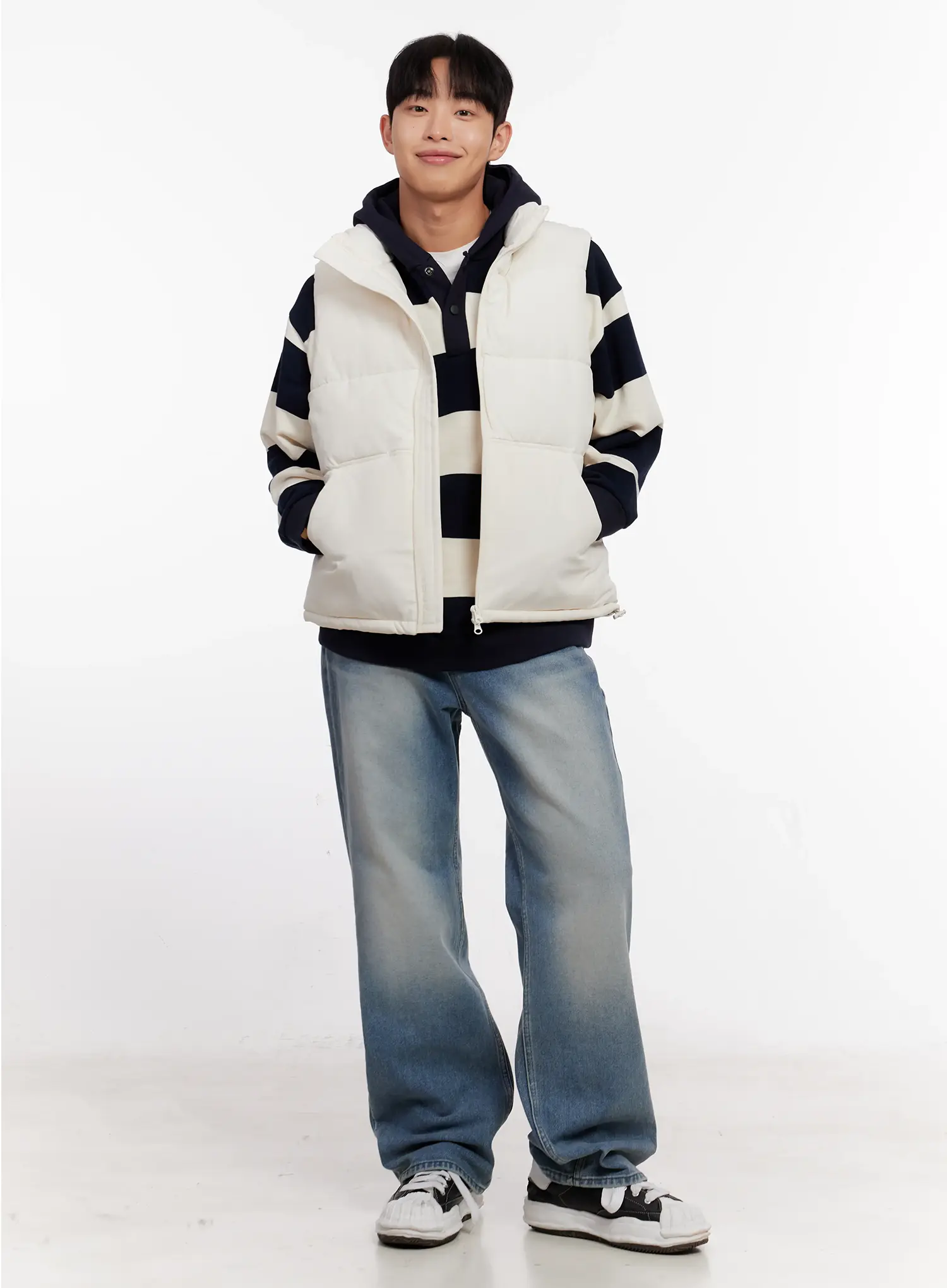 Men's Semi-Wide Denim Jeans (Light Blue) IO523 - Image 2