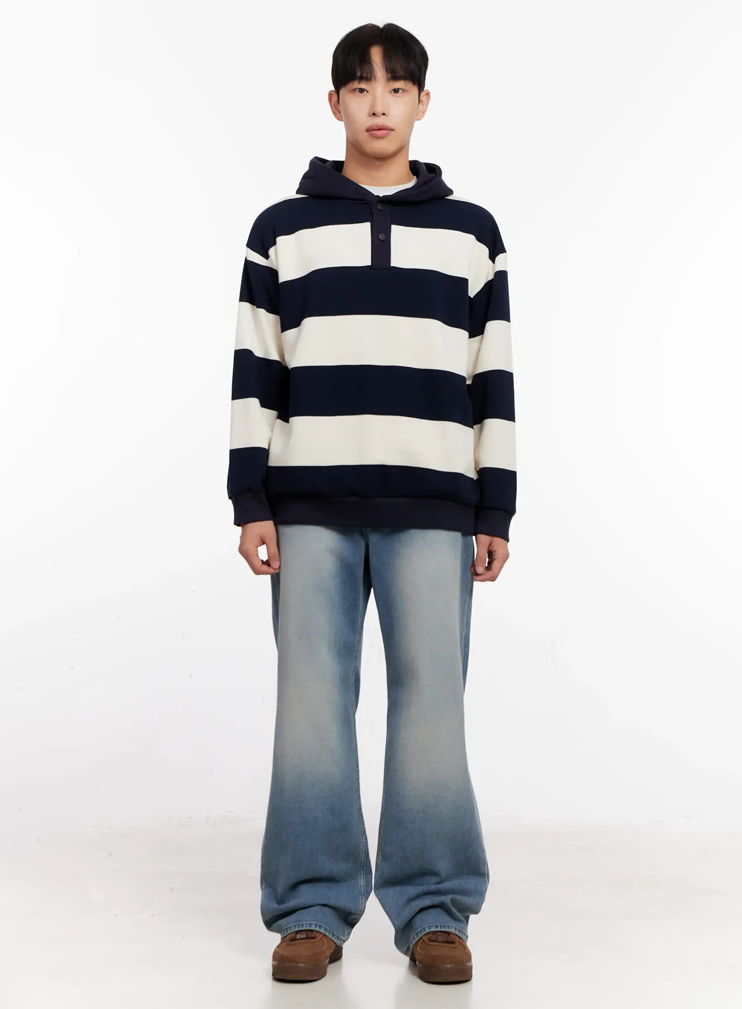 Men's Semi-Wide Denim Jeans (Light Blue) IO523 - Image 3