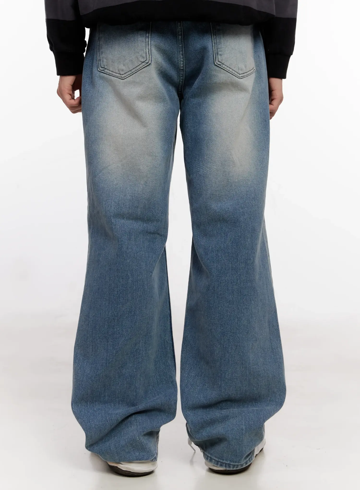 Men's Semi-Wide Denim Jeans (Light Blue) IO523 - Image 6