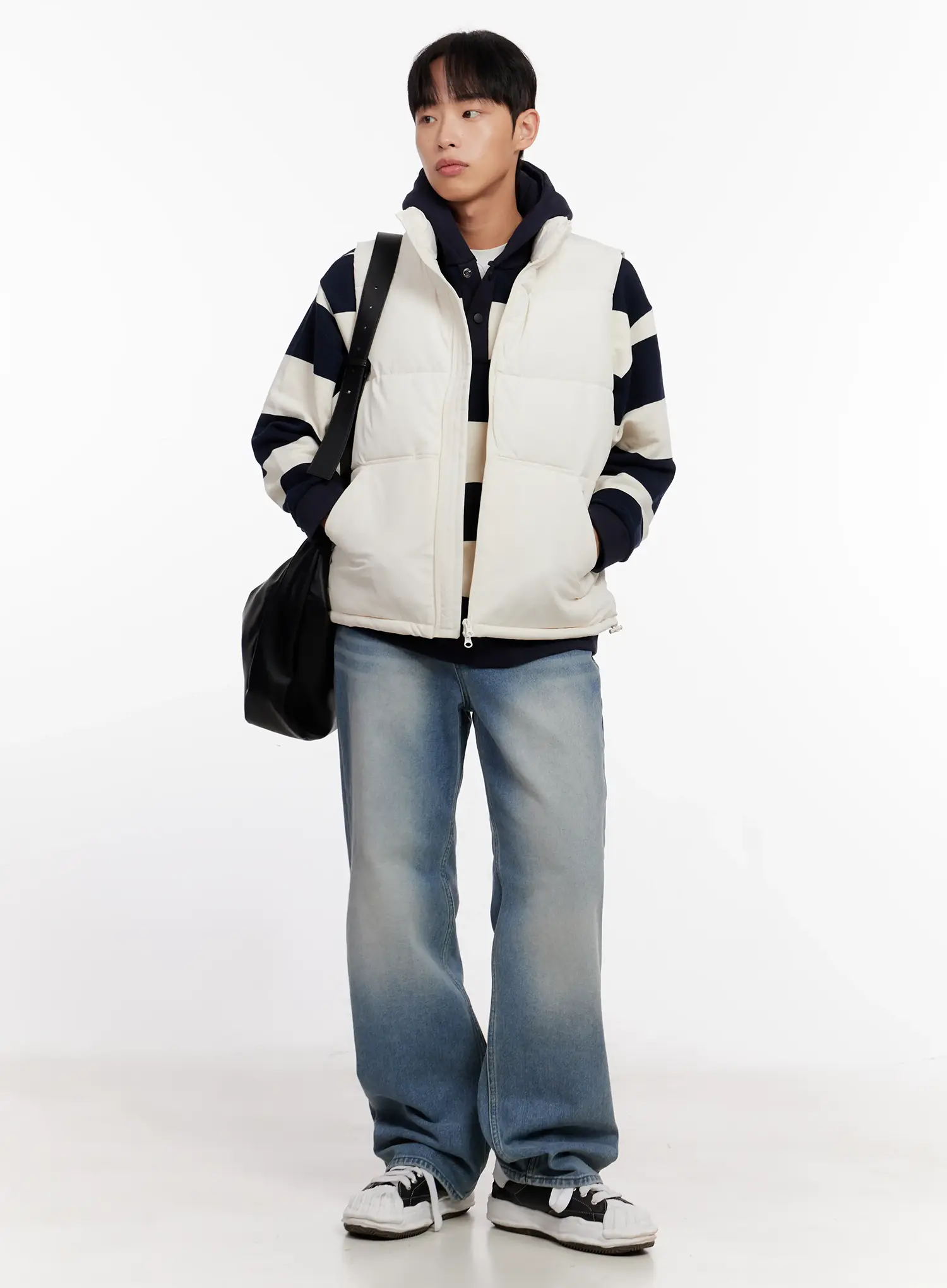 Men's Semi-Wide Denim Jeans (Light Blue) IO523 - Image 9
