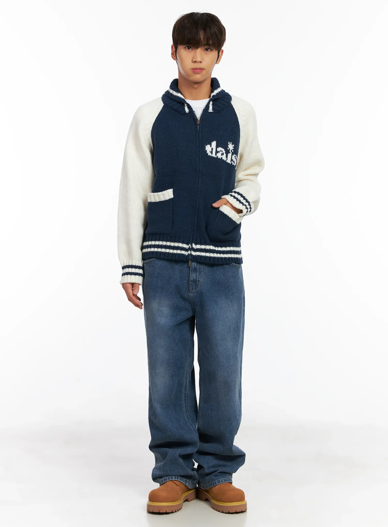 Men's Semi-Wide Fleece Jeans ID511 - Image 2