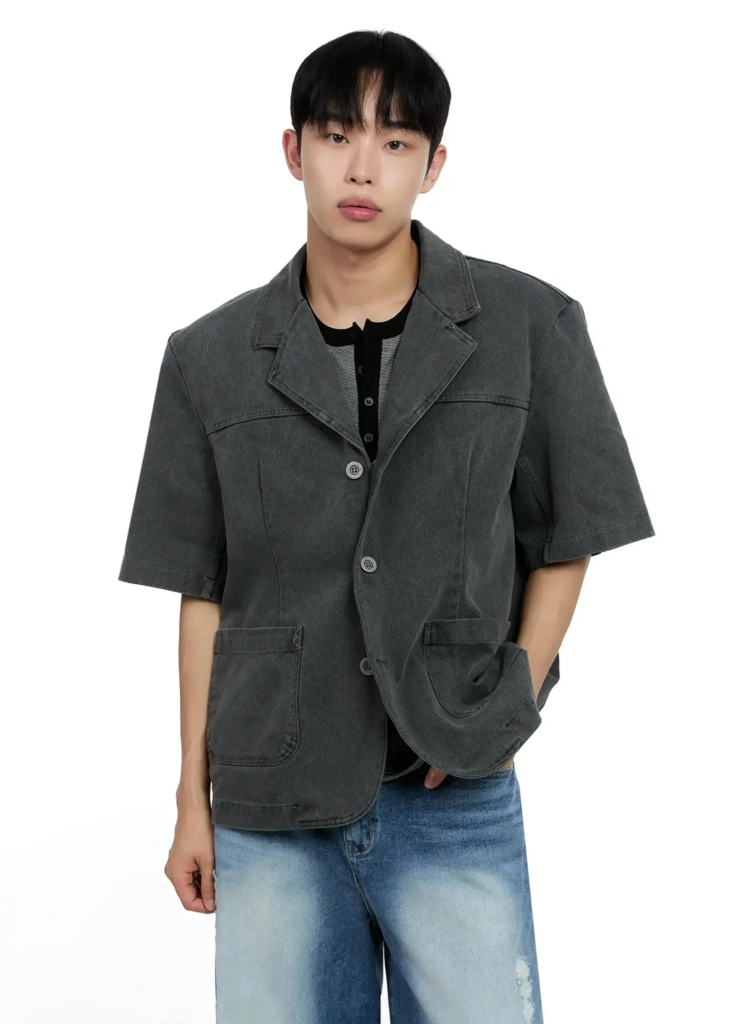 Men's Short-Sleeve Button-Up IG520 - Image 3