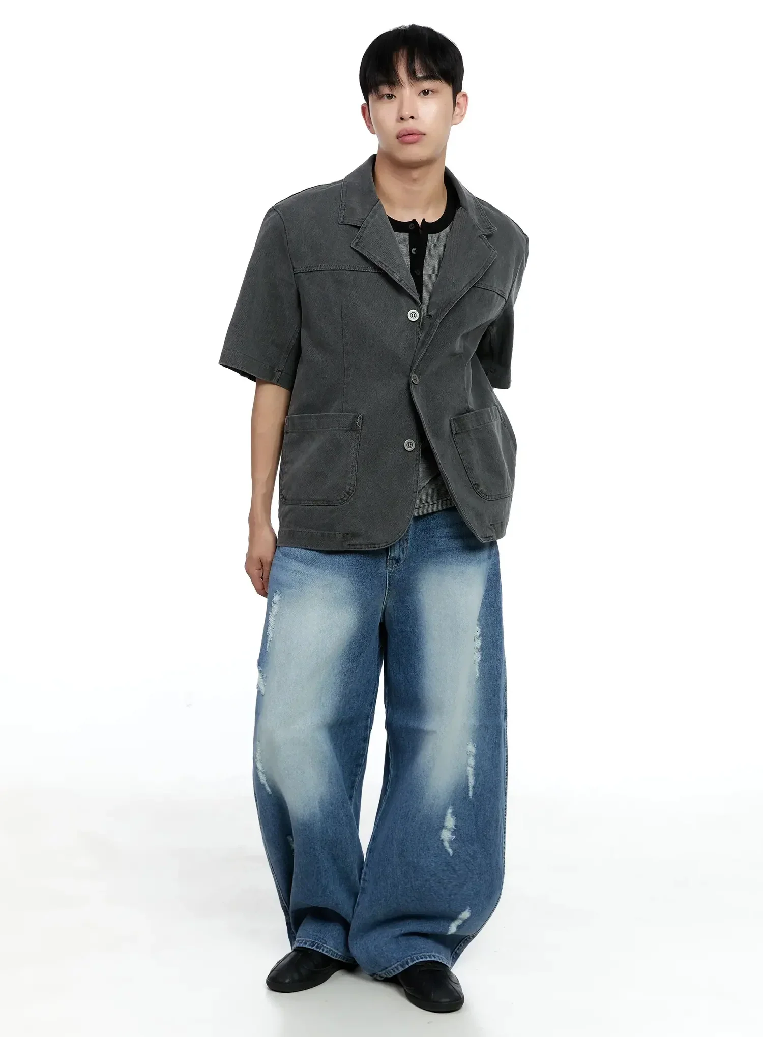 Men's Short-Sleeve Button-Up IG520 - Image 4