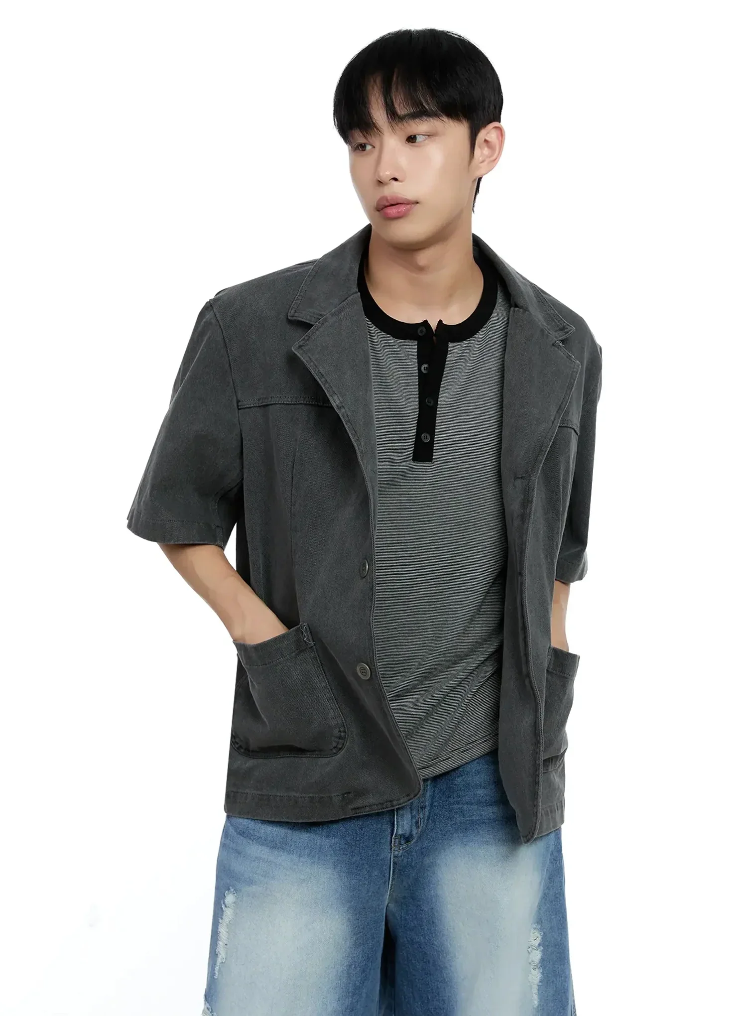 Men's Short-Sleeve Button-Up IG520 - Image 8