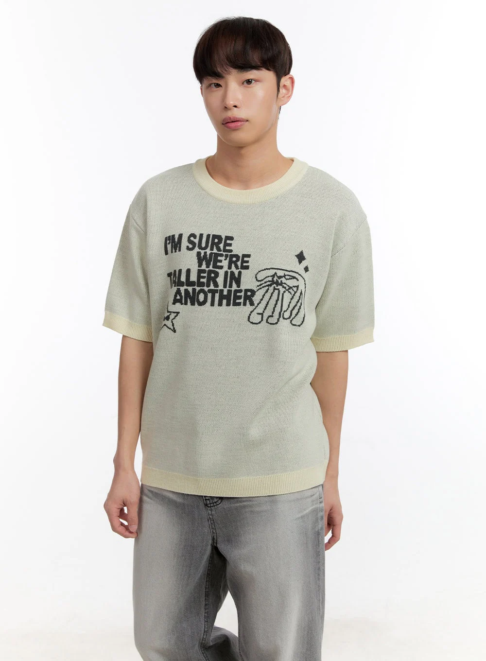 Men's Short Sleeve Graphic Sweater IA507 - Image 3