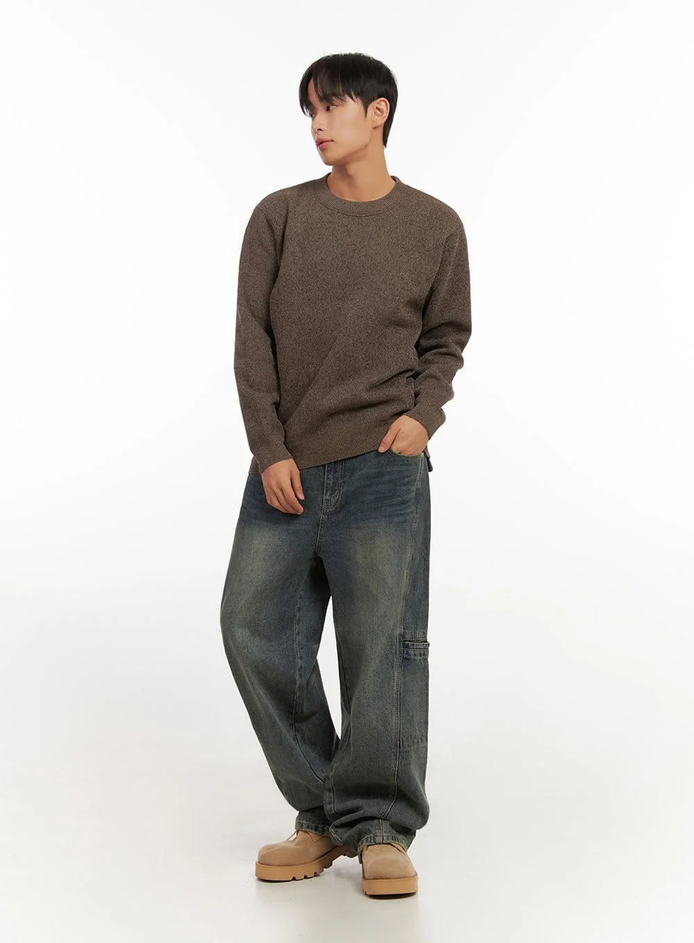 Men's Side Slit Washed Jeans ID406 - Image 3