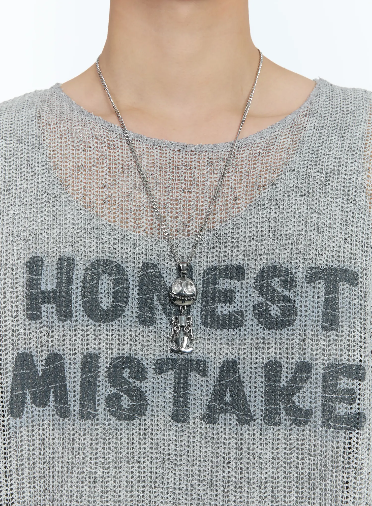 Men's Skull-Charm Necklace IL529 - Image 2