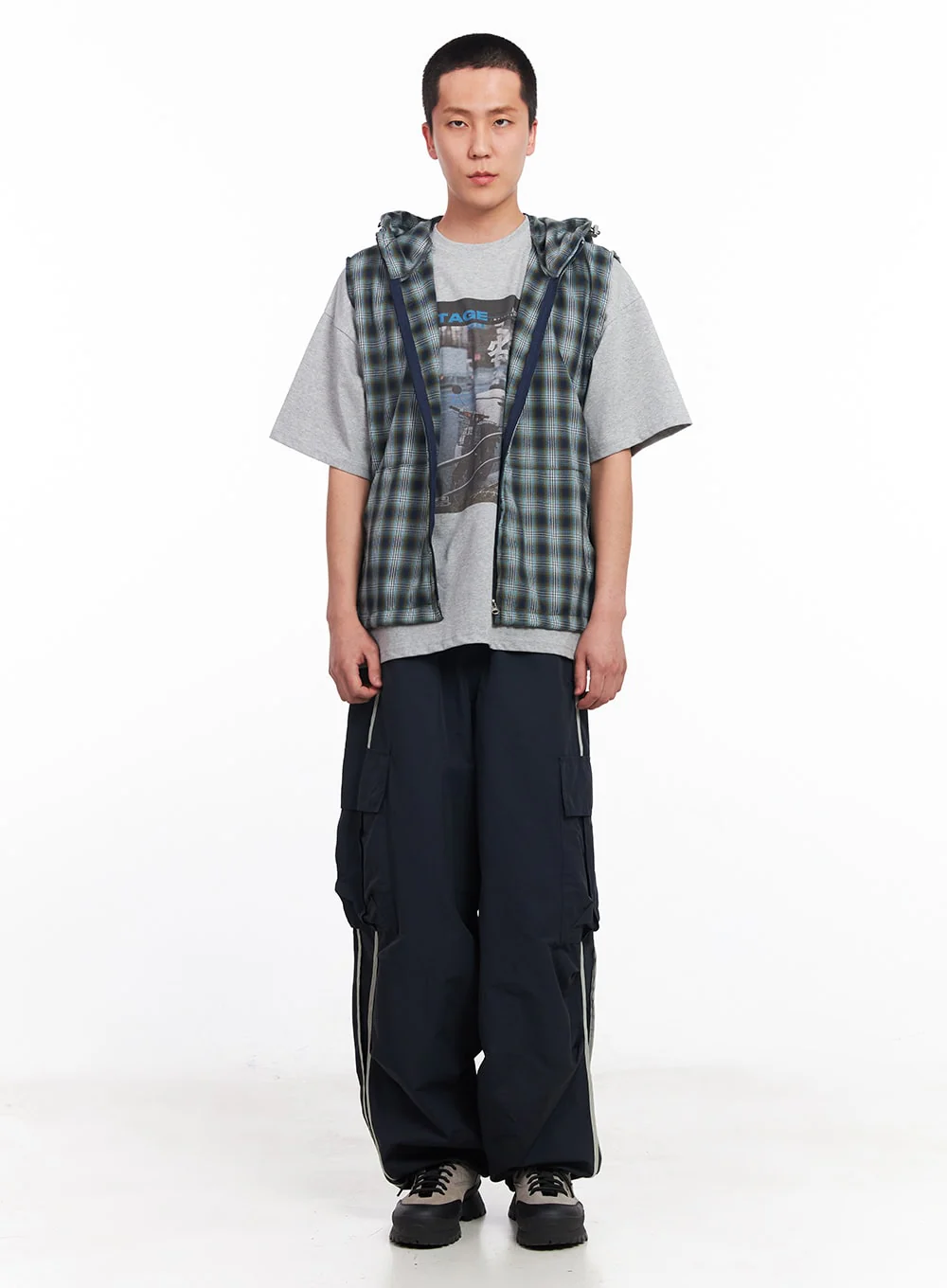 Men's Sleeveless Plaid Vest IU512 - Image 9