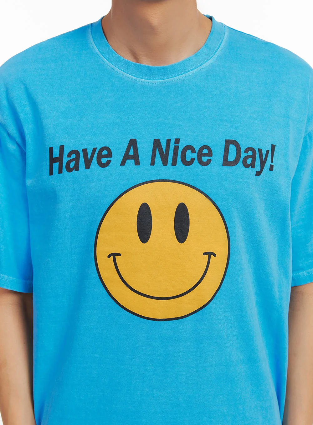 Men's Smile Graphic Lettering T-Shirt IY416 - Image 2