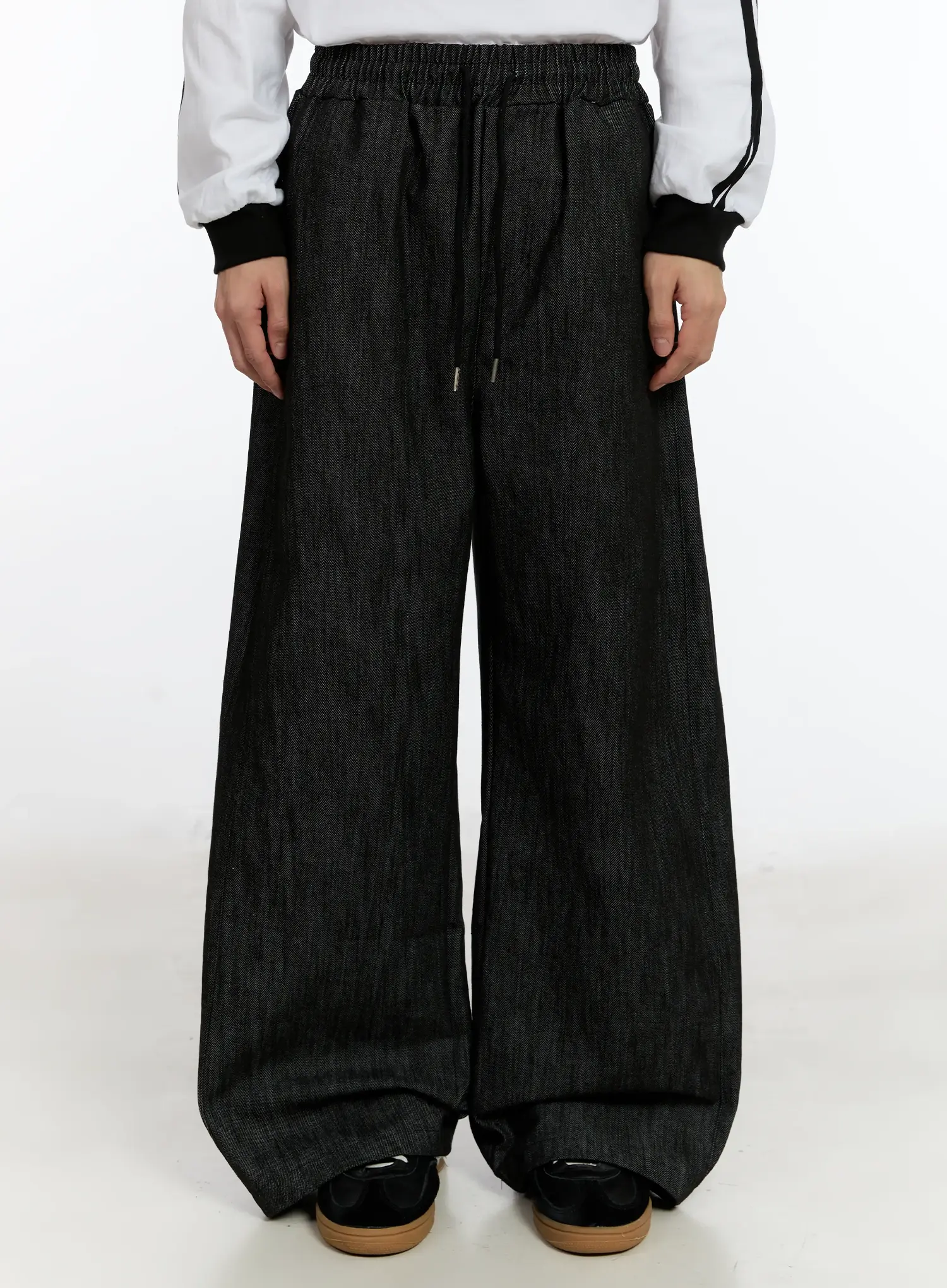 Men's Snap Button Wide-Leg Jeans ID502