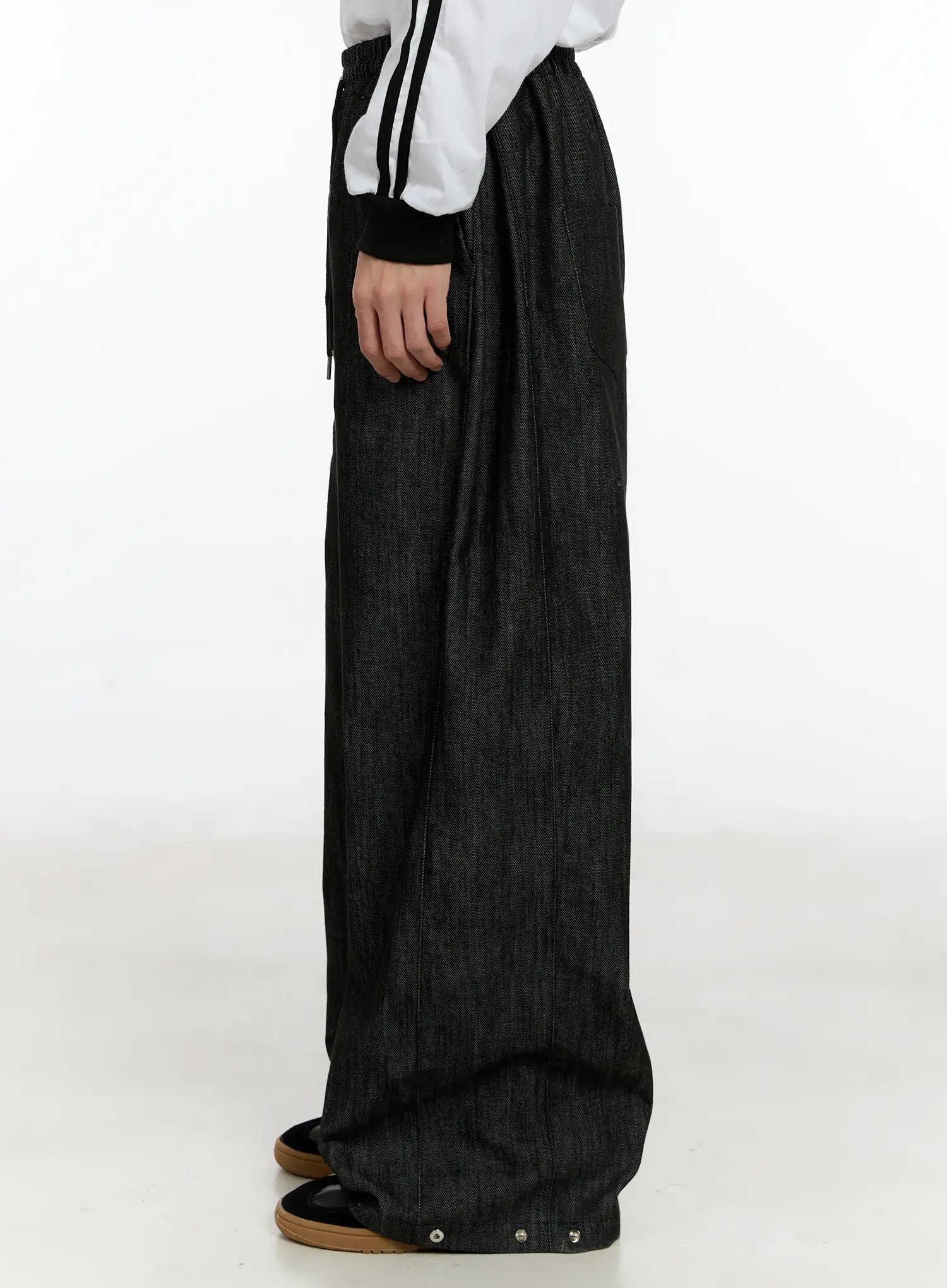 Men's Snap Button Wide-Leg Jeans ID502 - Image 6