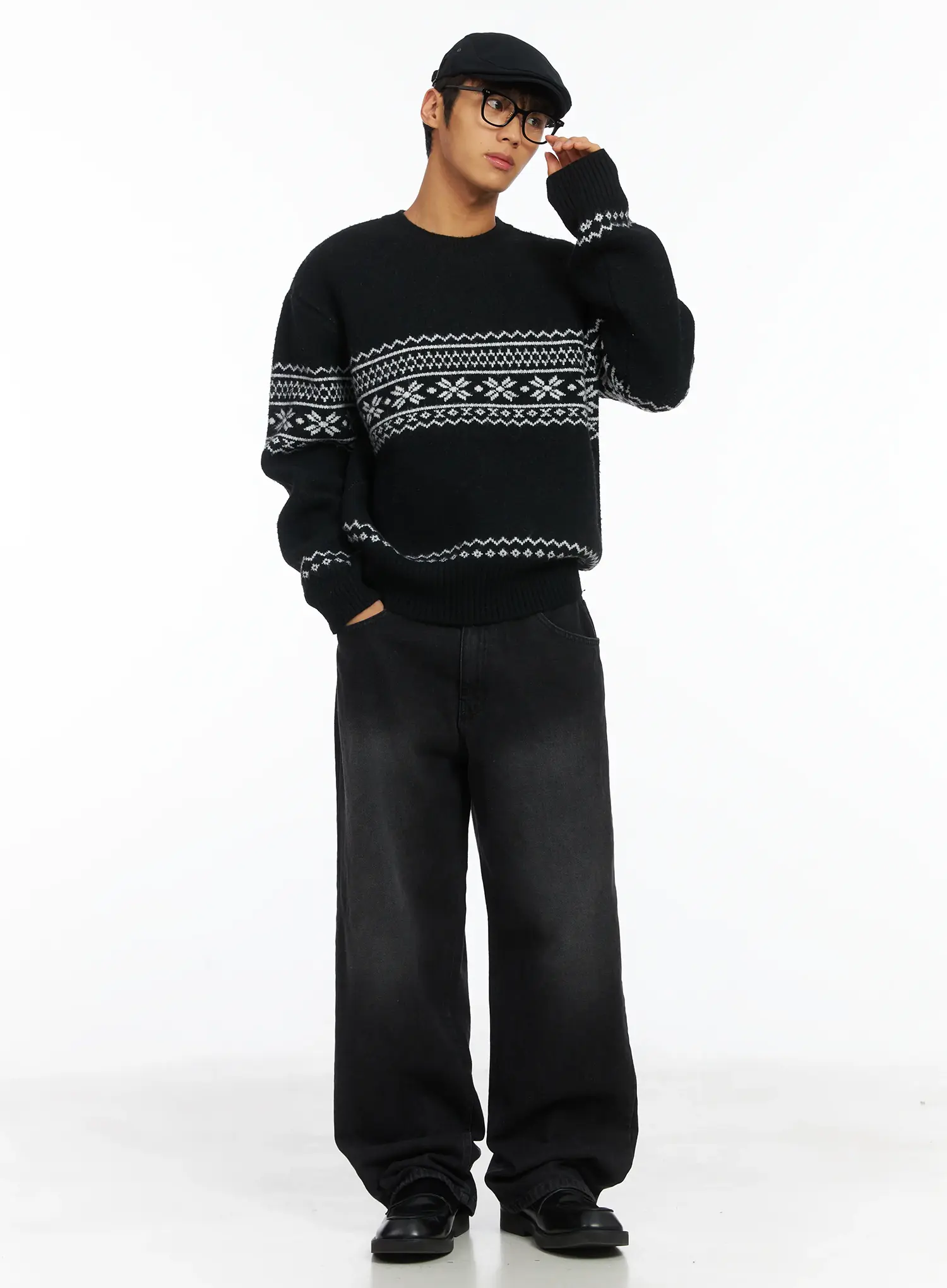 Men's Snowflake Knit Sweater IJ514