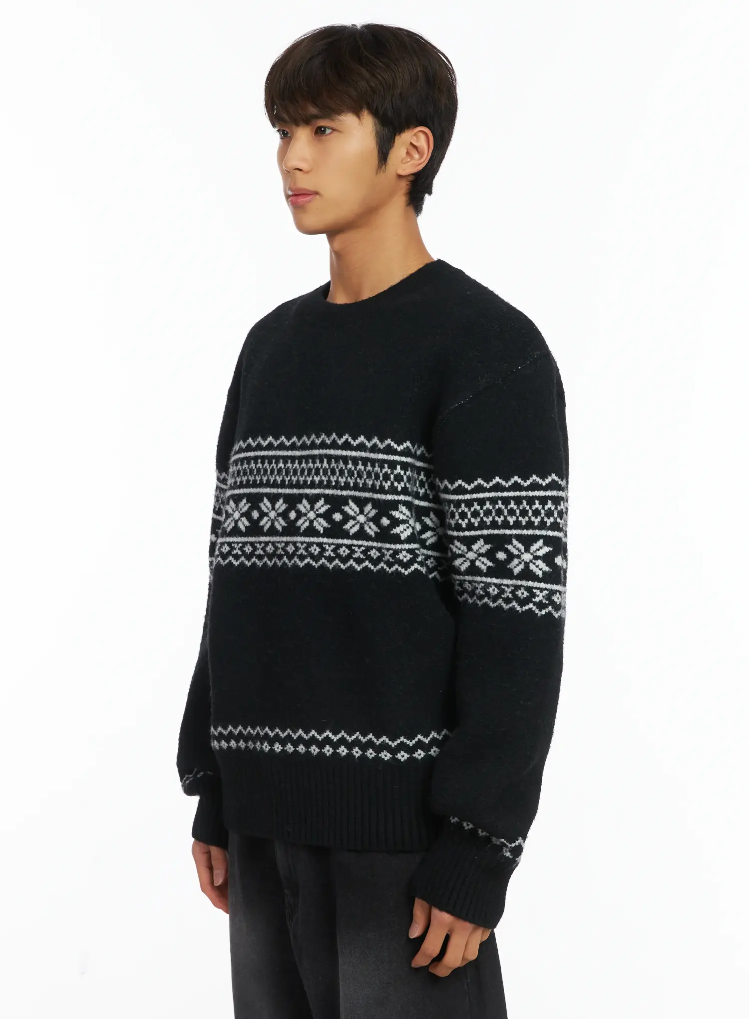 Men's Snowflake Knit Sweater IJ514 - Image 4